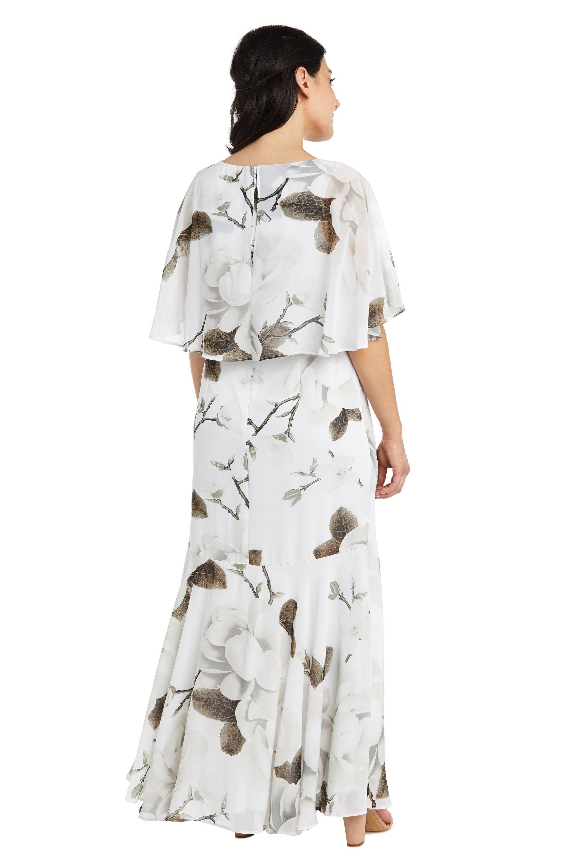 R&M Richards 7130P High Low Print Petite Dress