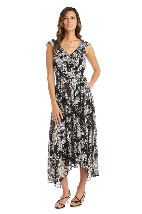 High Low Ruffle Dress High Low Ruffle R&M Richards 7664