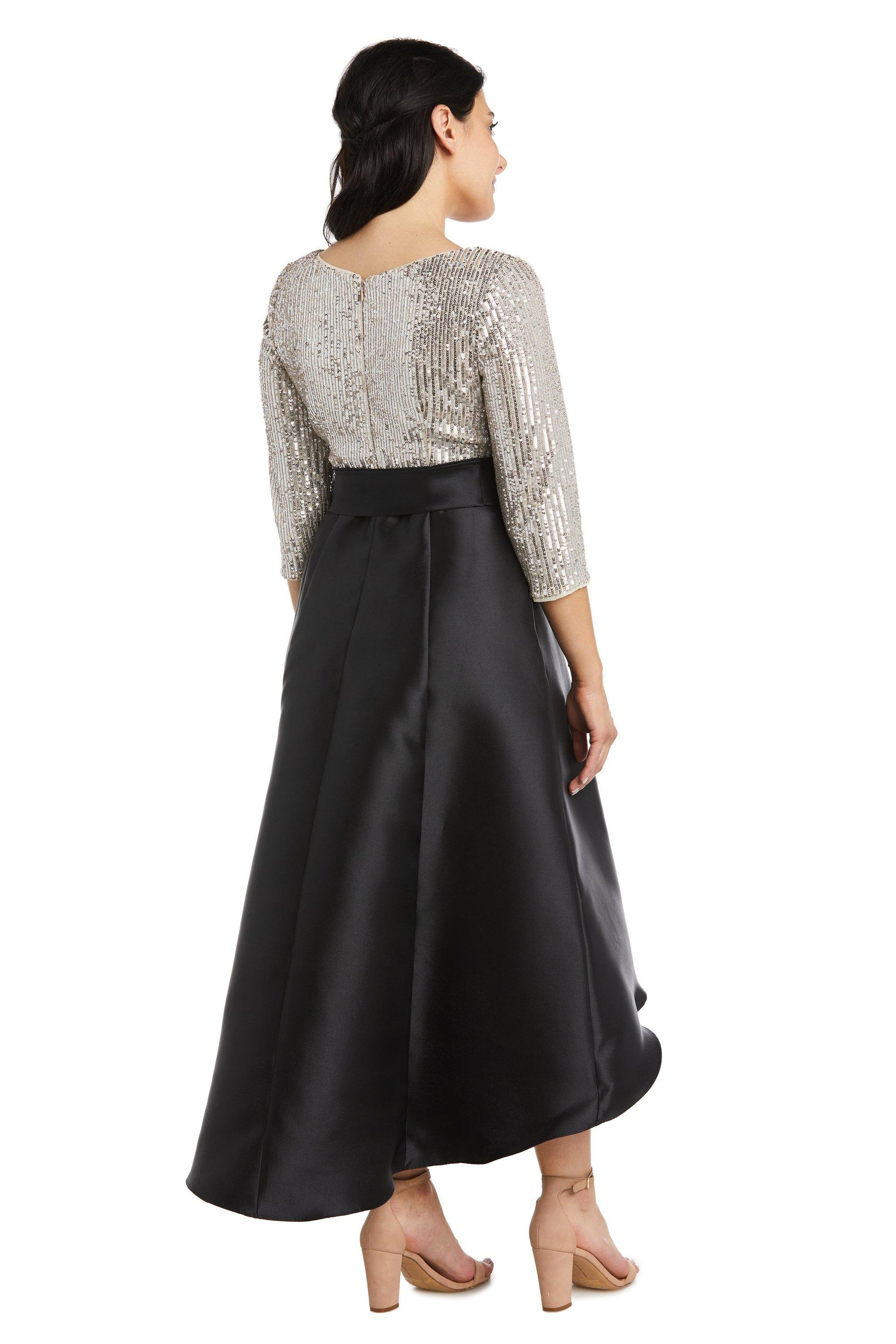 R&M Richards 7411P High Low Sequins Petite Dress