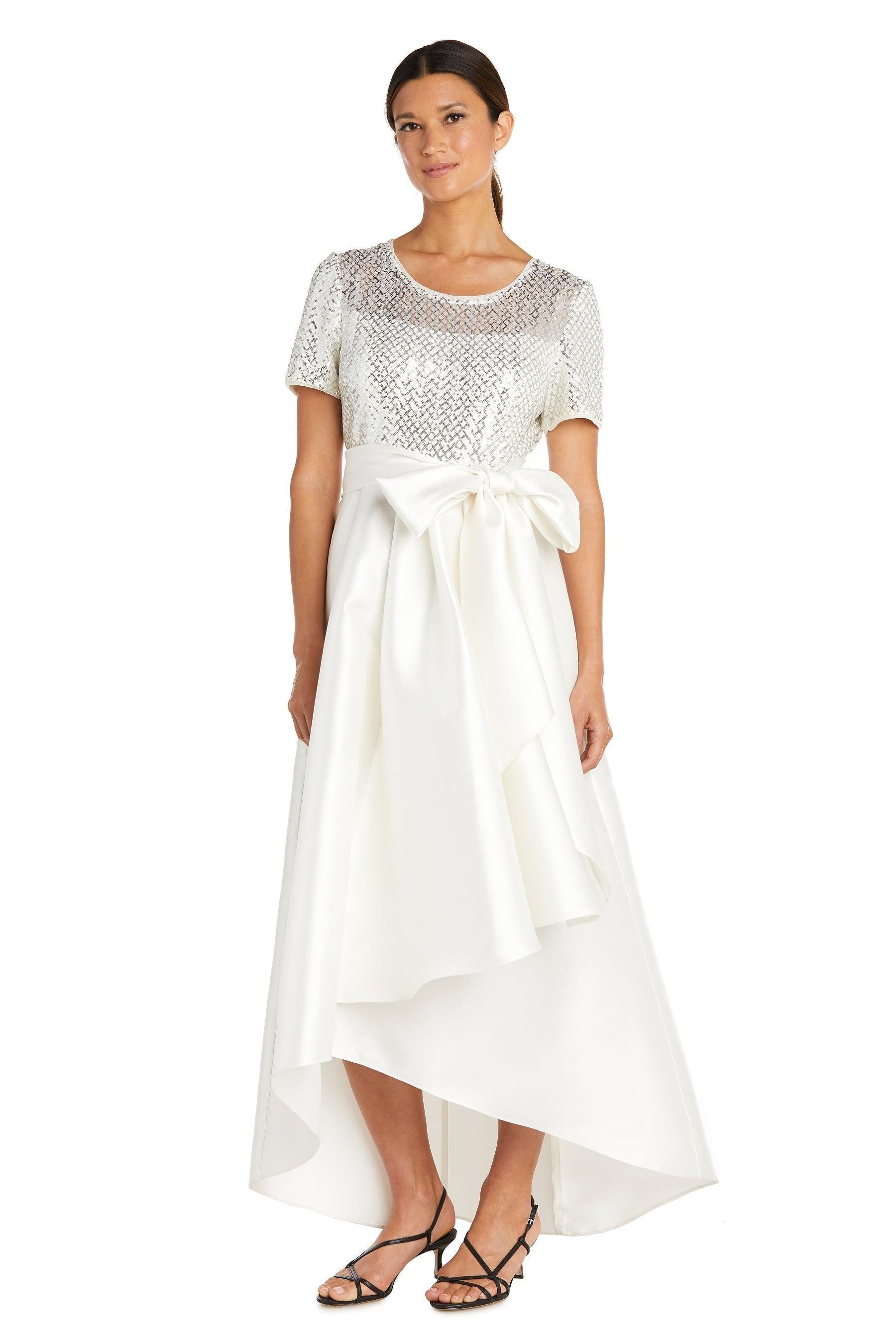 R&M Richards High Low Short Sleeve Formal Gown 9162 - The Dress Outlet