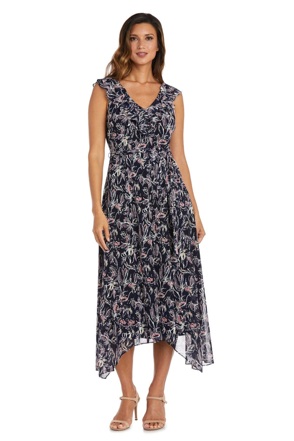 Floral Sleeveless Dress High Low R&M Richards 9314