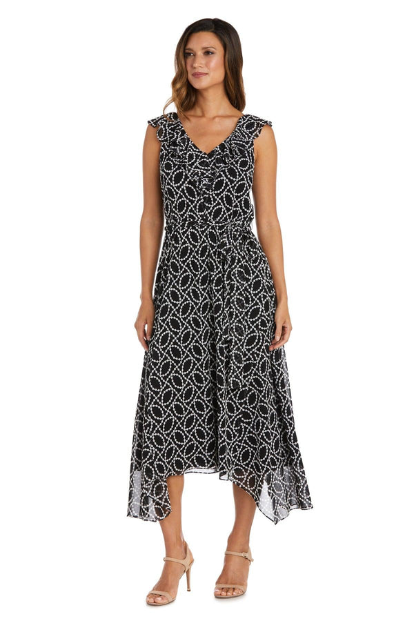 Sleeveless Ruffle Dress High Low R&M Richards 9364