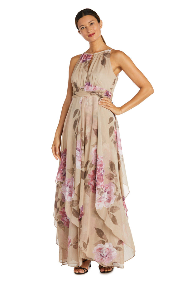 Long Floral Print Dress Petite R&M Richards 7908P
