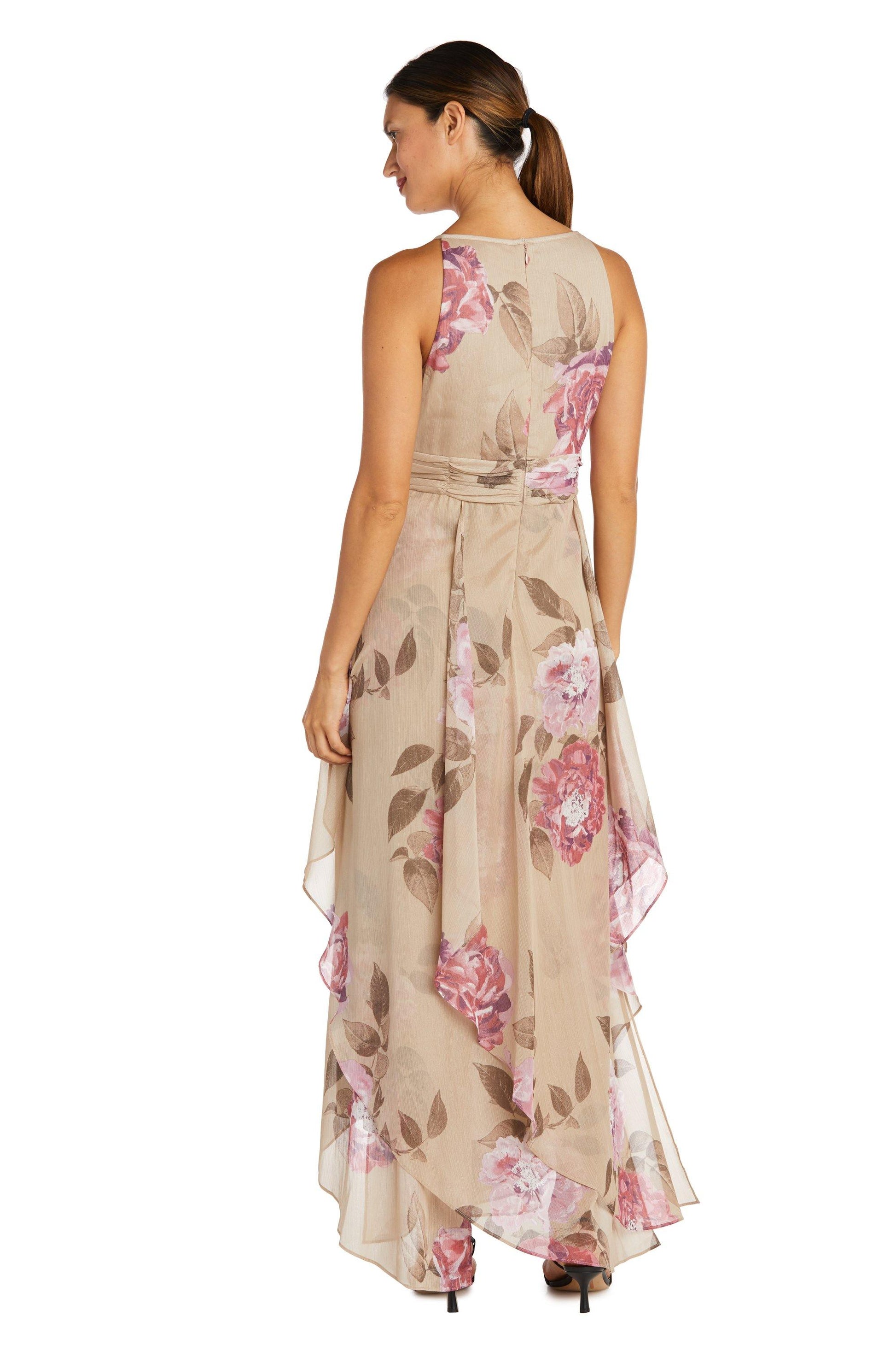 R&M Richards 7908P Long Floral Print Petite Dress