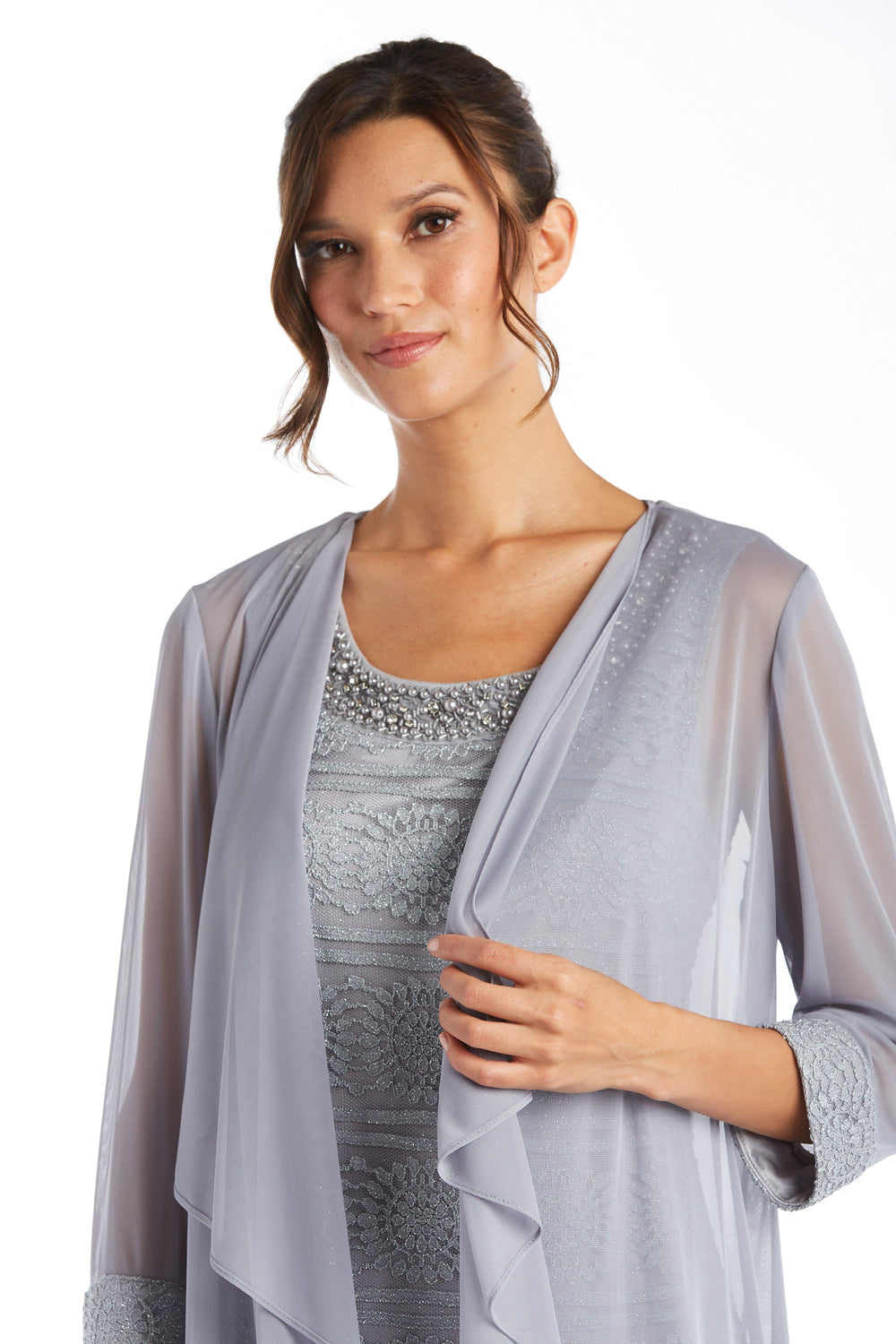 R&M Richards Long Formal Beaded Pant Suit 7008 - The Dress Outlet