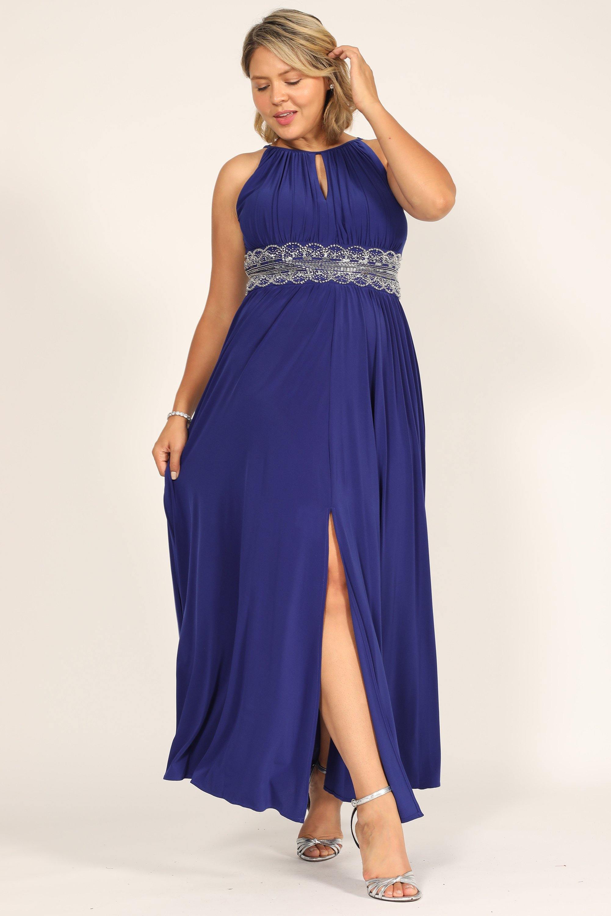 R&M Richards Petite Beaded Gown - Royal Blue - Size 10P R&M Richards Petite Beaded Gown - Royal Blue - Size 10P