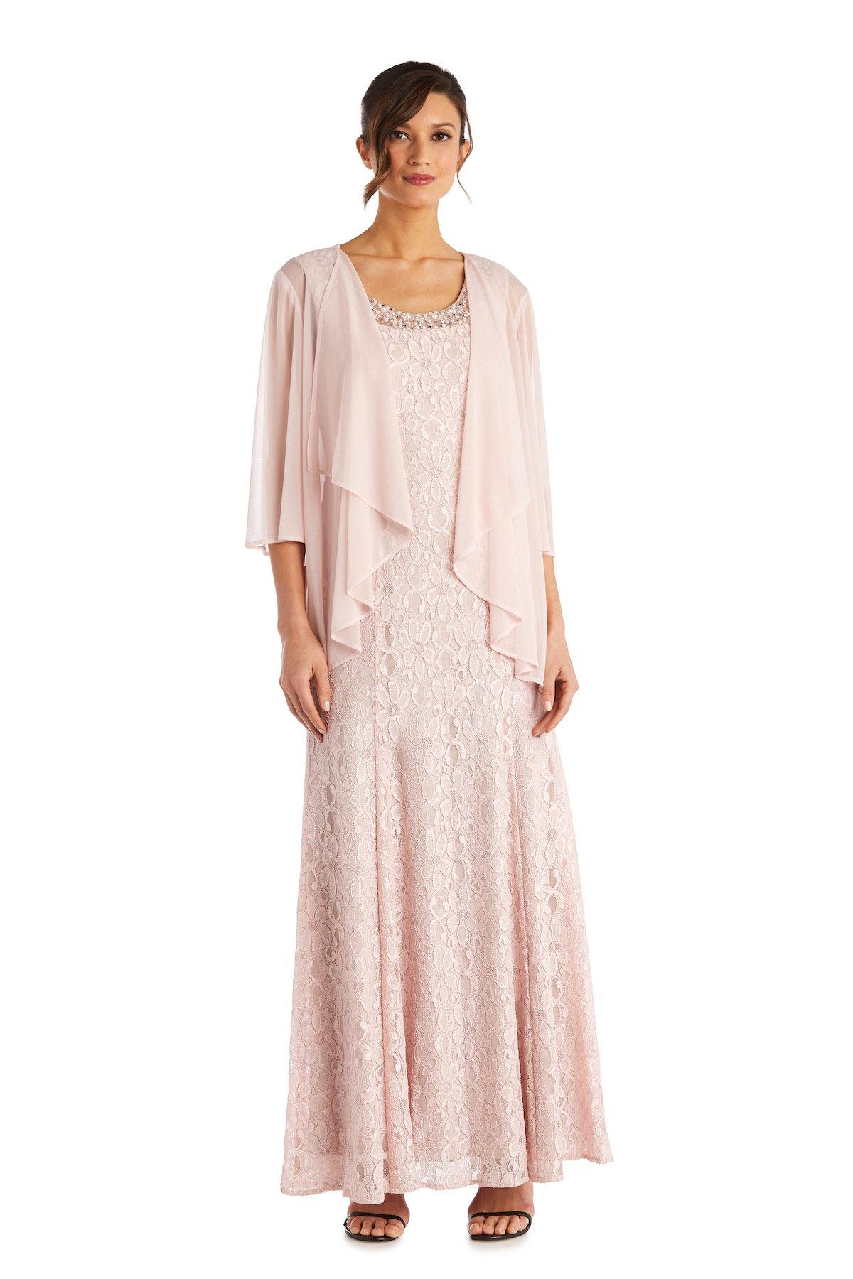 R&M Richards 2382P Long Formal Beaded Petite Dress