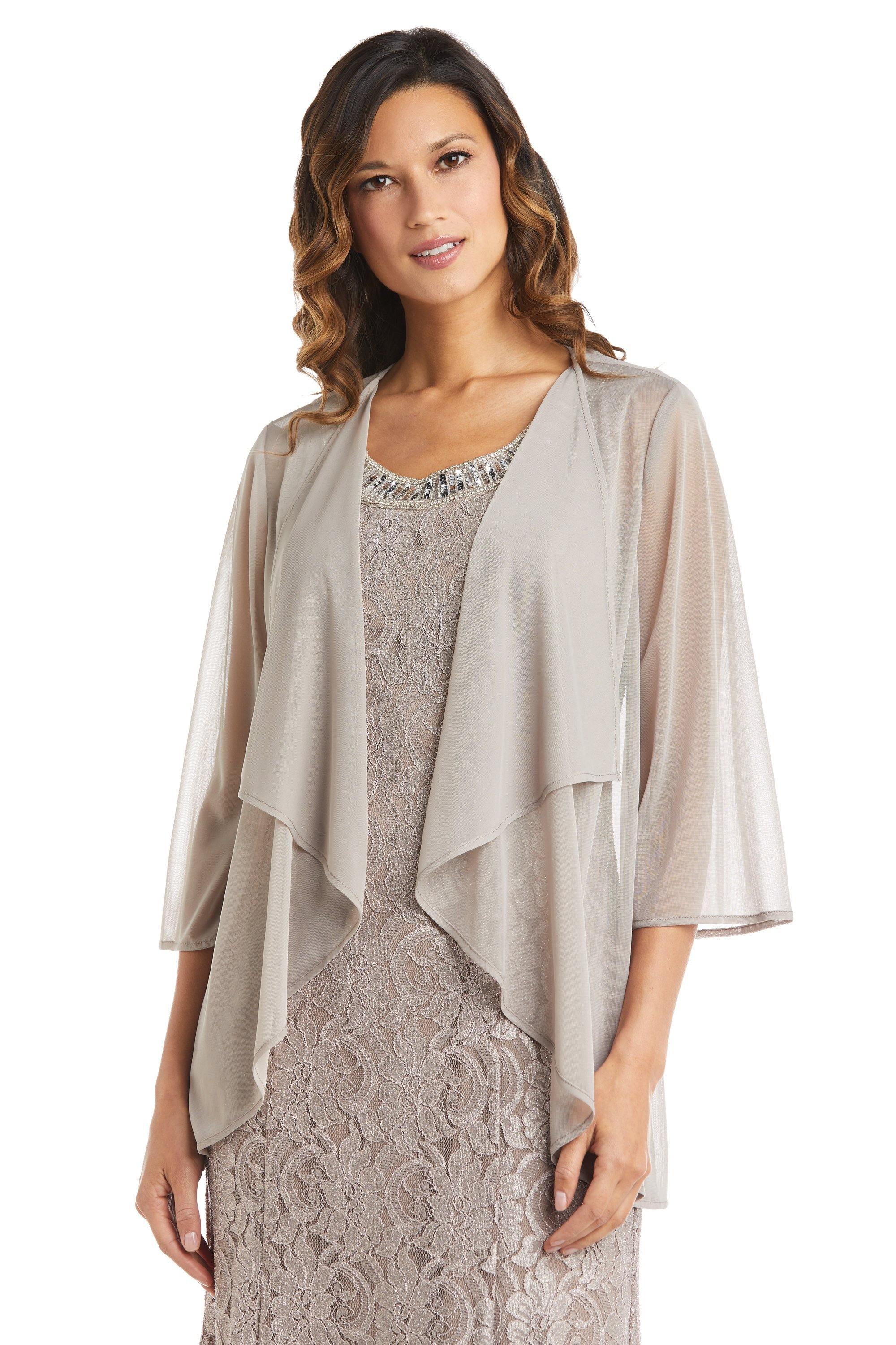 R&M Richards Long Formal Beaded Petite Dress 2552P - The Dress Outlet