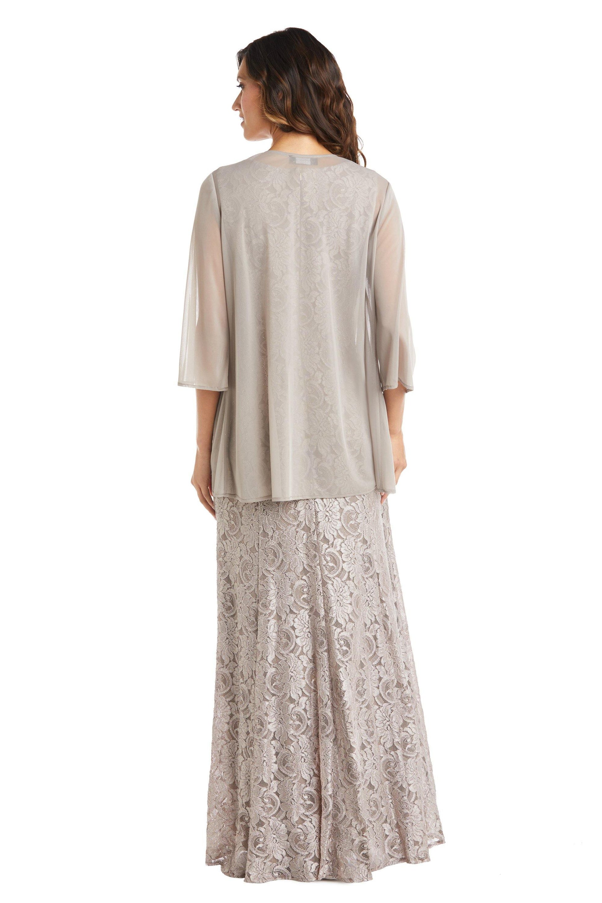 R&M Richards 2552P Long Formal Beaded Petite Dress