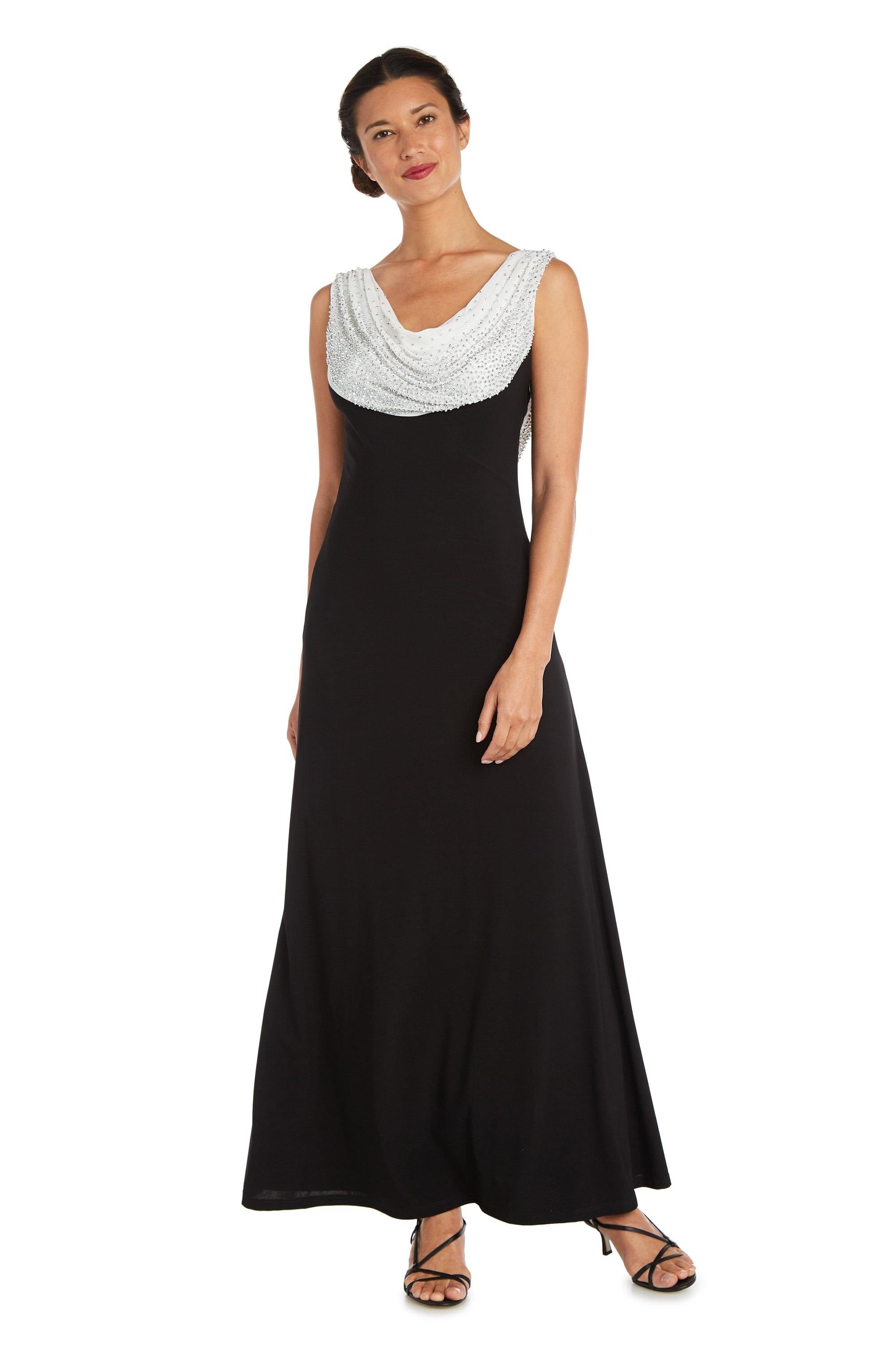 R&M Richards Long Formal Beaded Petite Dress 9773P - The Dress Outlet