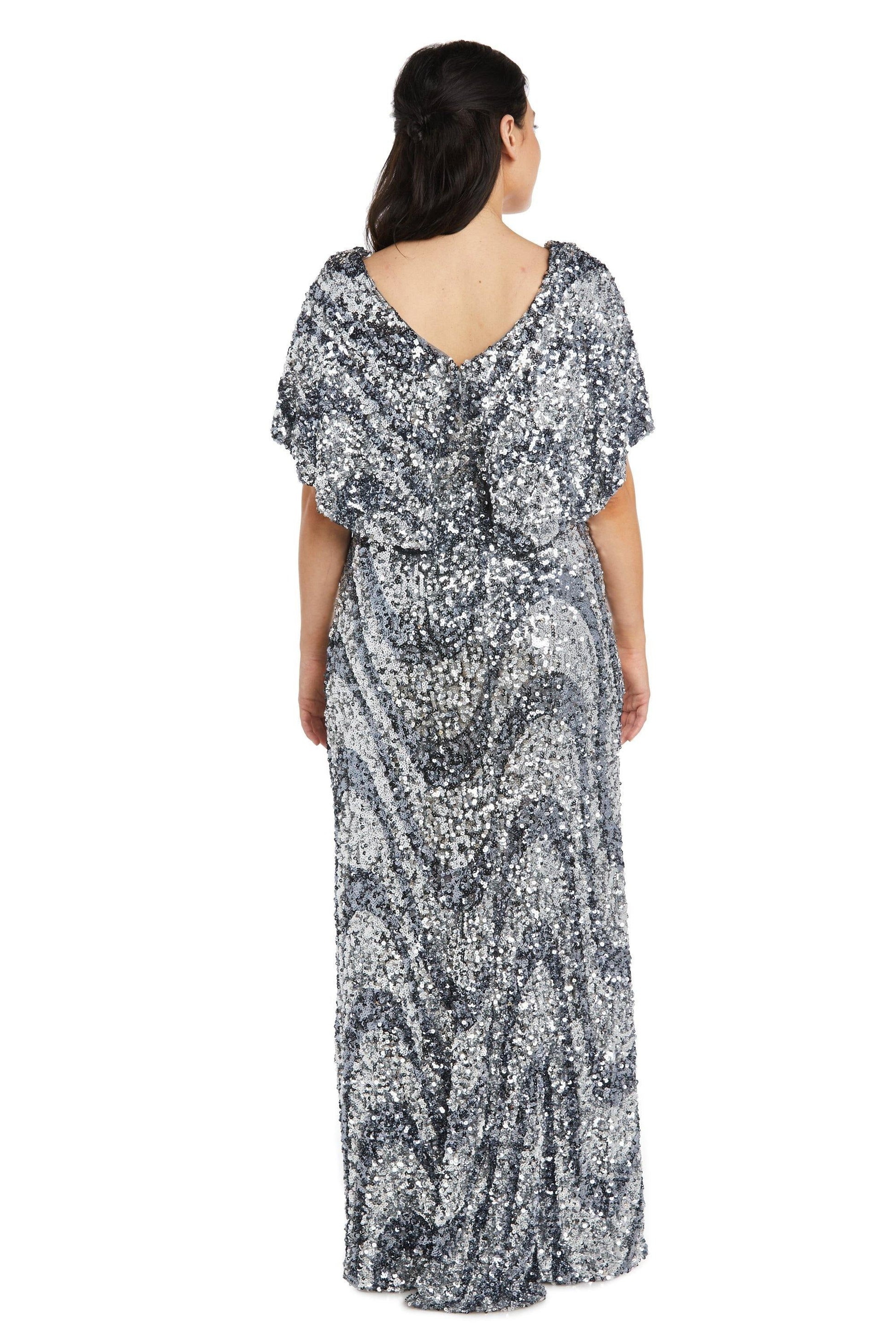 R&M Richards 7510P Long Formal Capelet Petite Dress