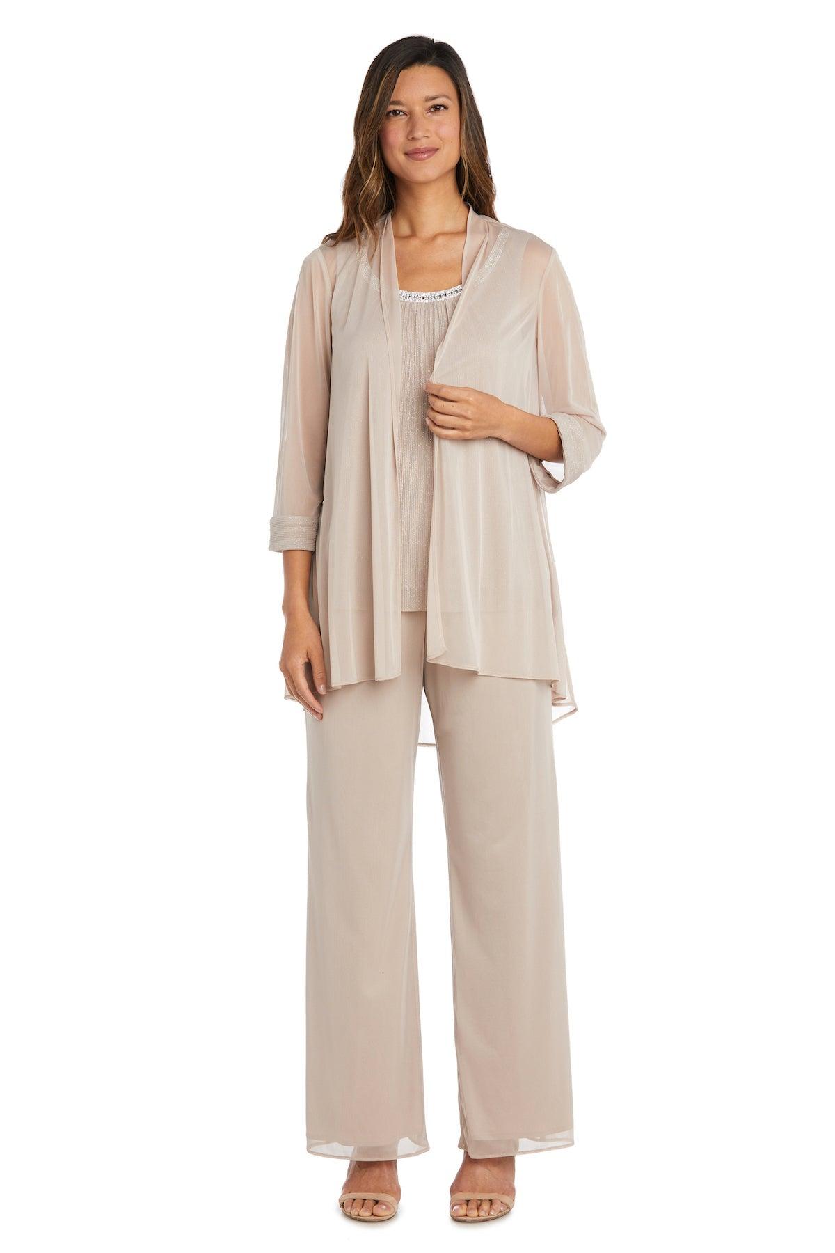 R&M Richards Long Formal Chiffon Pant Suit 2593 - The Dress Outlet