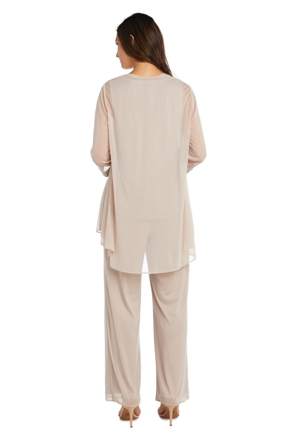 R&M Richards Long Formal Chiffon Pant Suit 2593 - The Dress Outlet