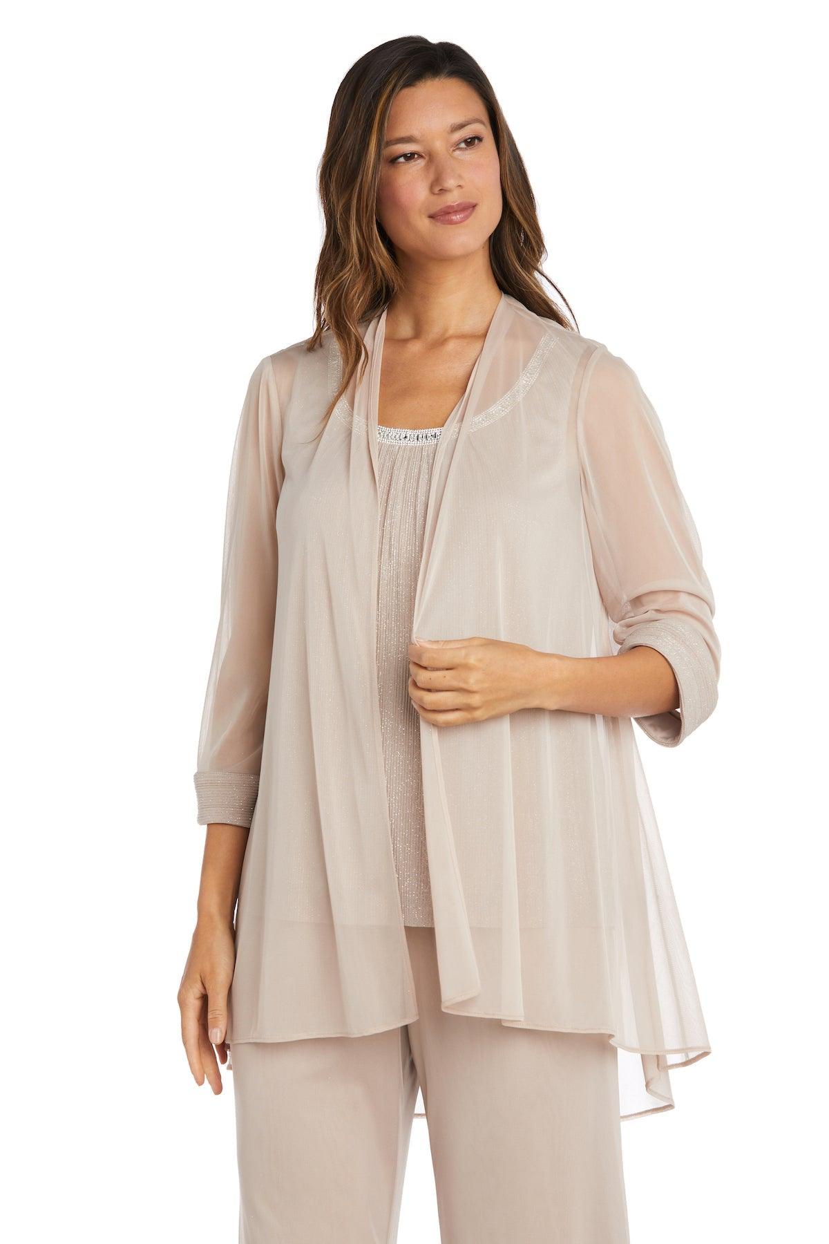 R&M Richards Long Formal Chiffon Pant Suit 2593 - The Dress Outlet