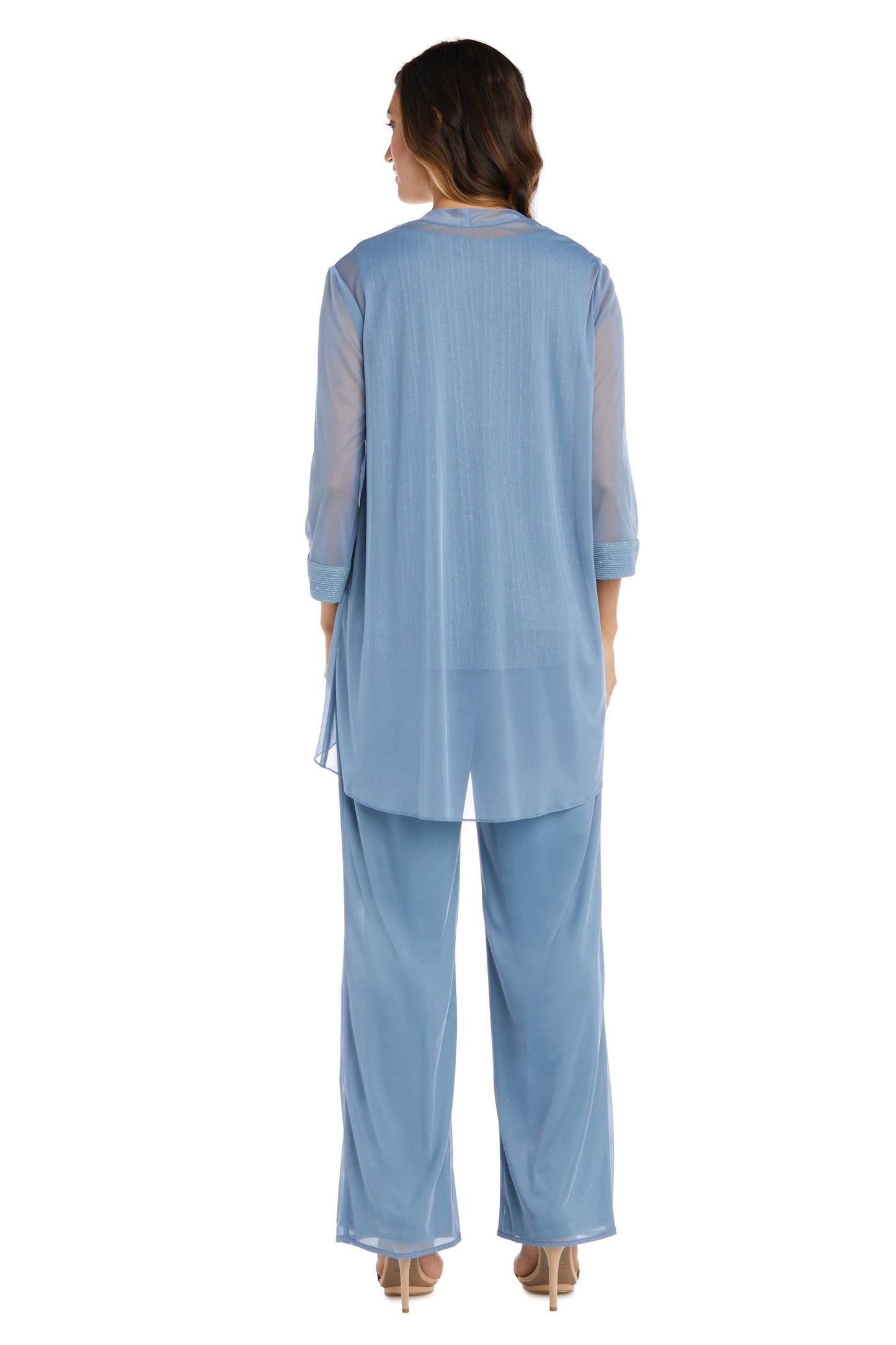 R&M Richards Long Formal Chiffon Pant Suit 2593 - The Dress Outlet