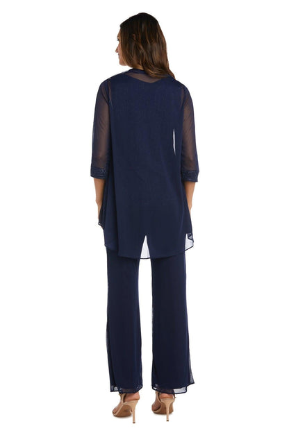 R&M Richards Long Formal Chiffon Pant Suit 2593 - The Dress Outlet