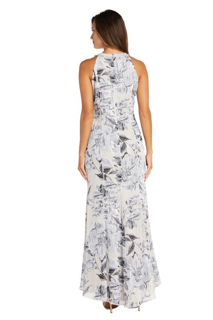 R&M Richards Long Formal Floral Chiffon Dress 9305 - The Dress Outlet