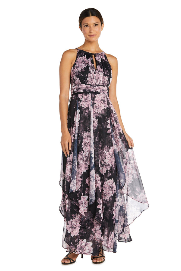 Long Floral Dress Halter Formal R&M Richards 7928
