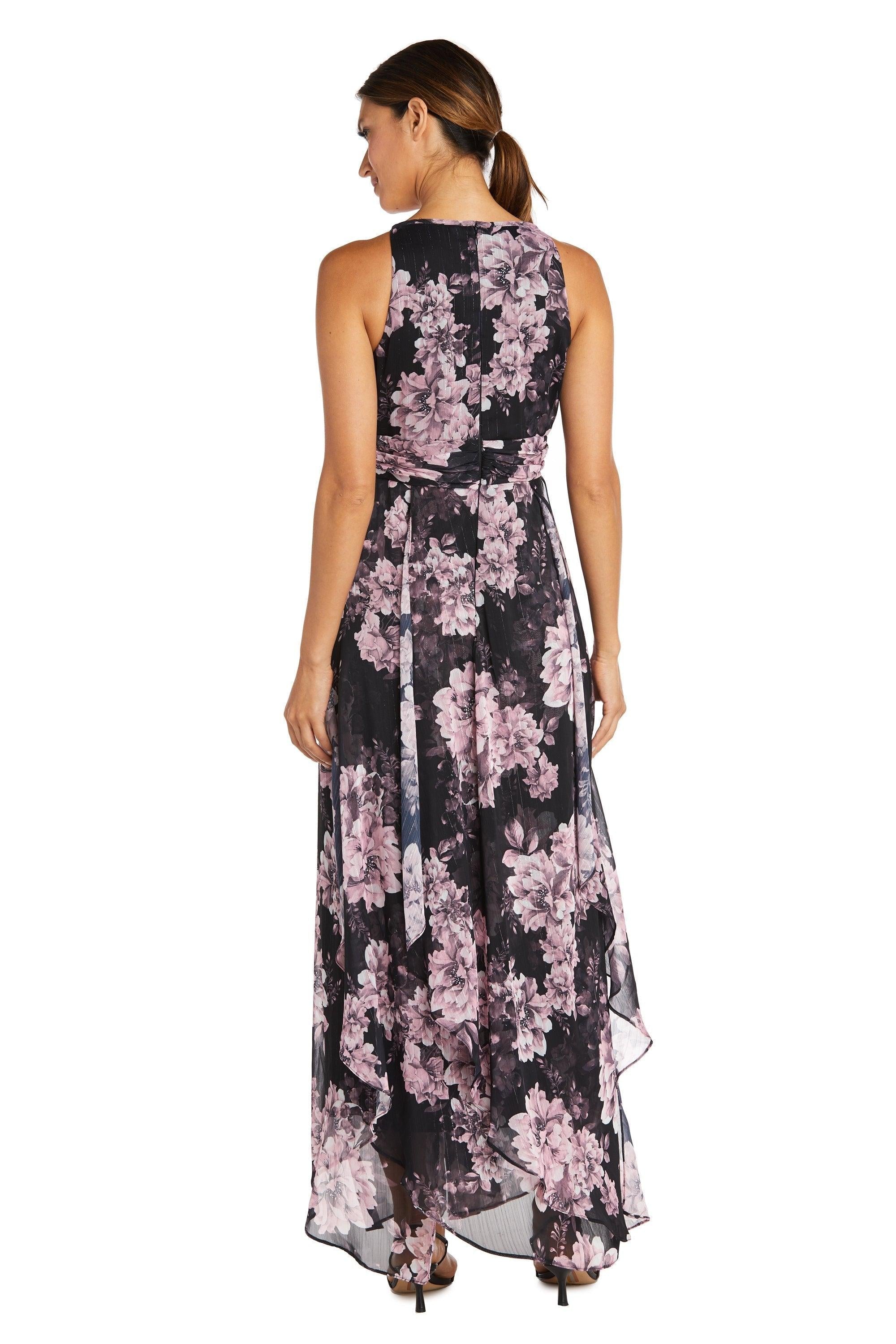 R&M Richards Long Formal Floral Halter Dress 7928 - The Dress Outlet