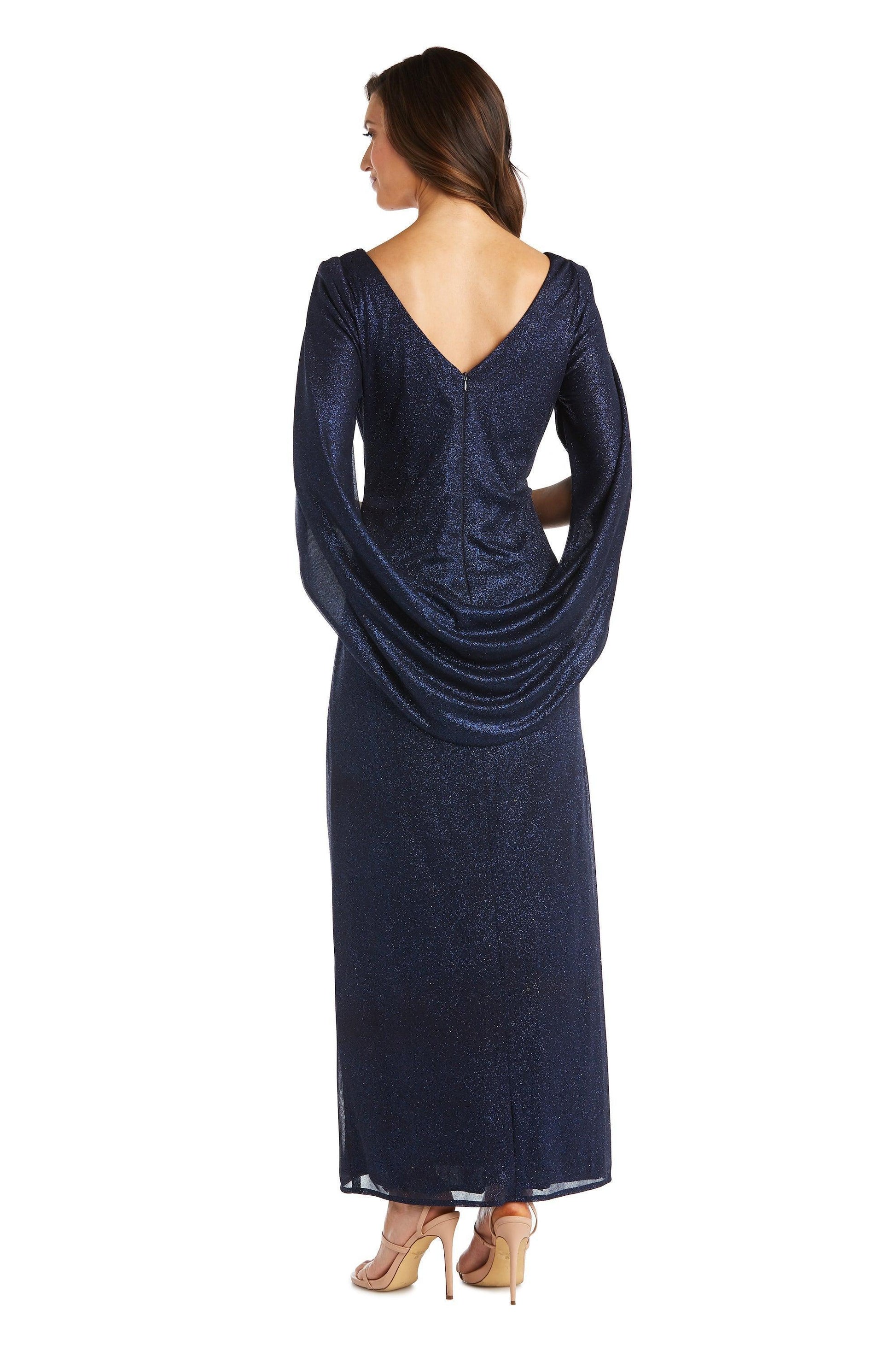 R&M Richards 7424 Long Formal Glitter Chiffon Dress Sale