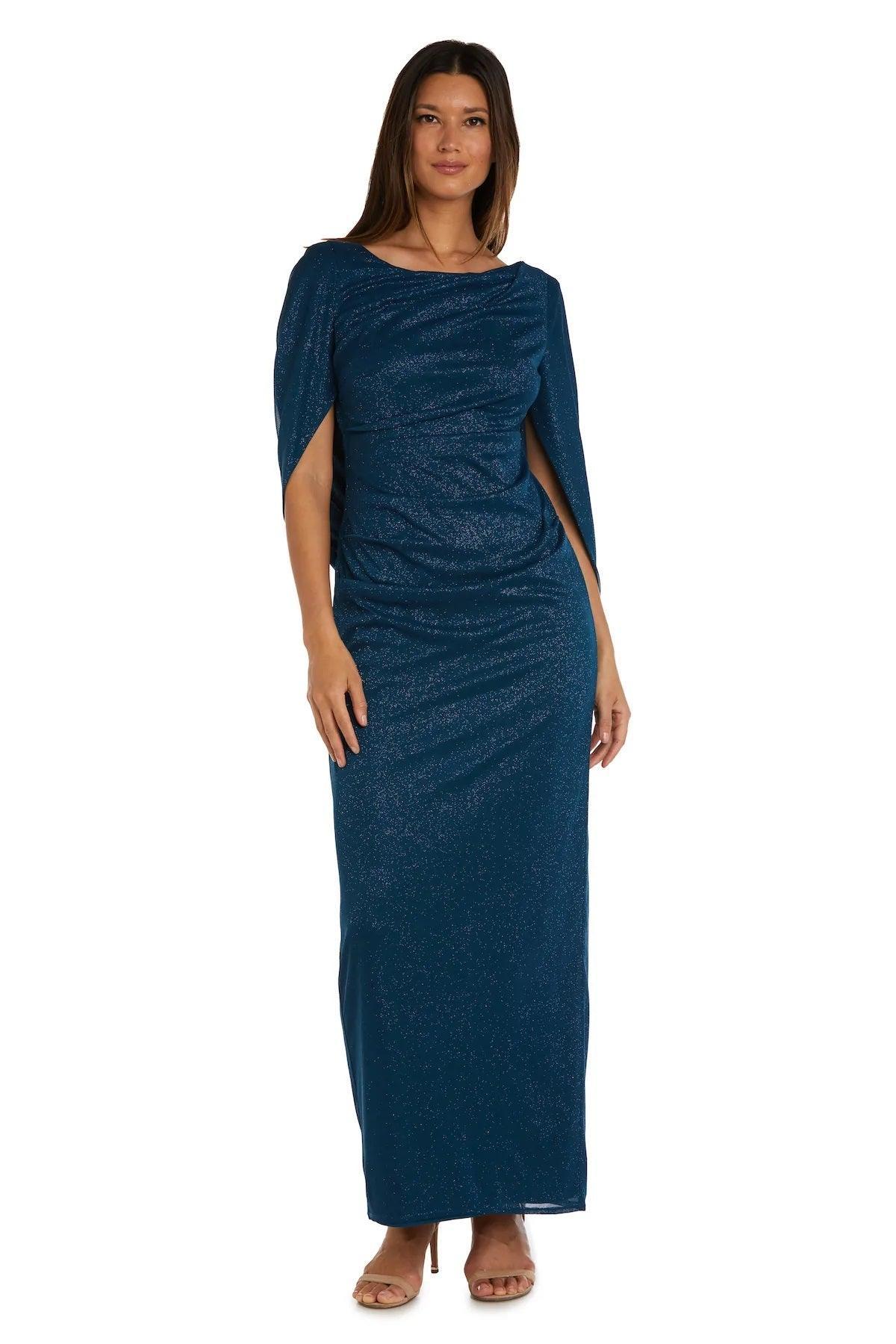 R&M Richards 7424 Long Formal Glitter Chiffon Dress Sale