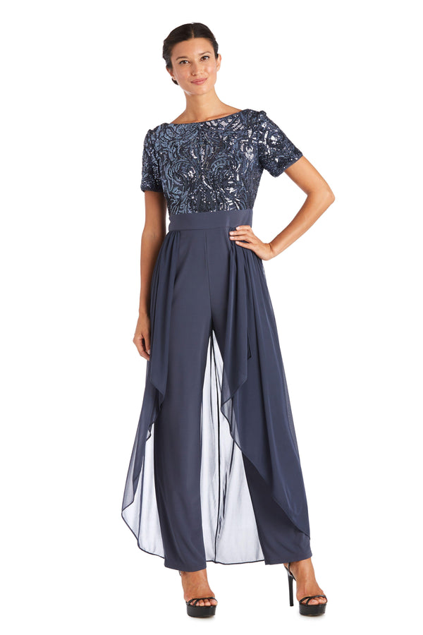 Long Formal Jumpsuit High Low R&M Richards 7632