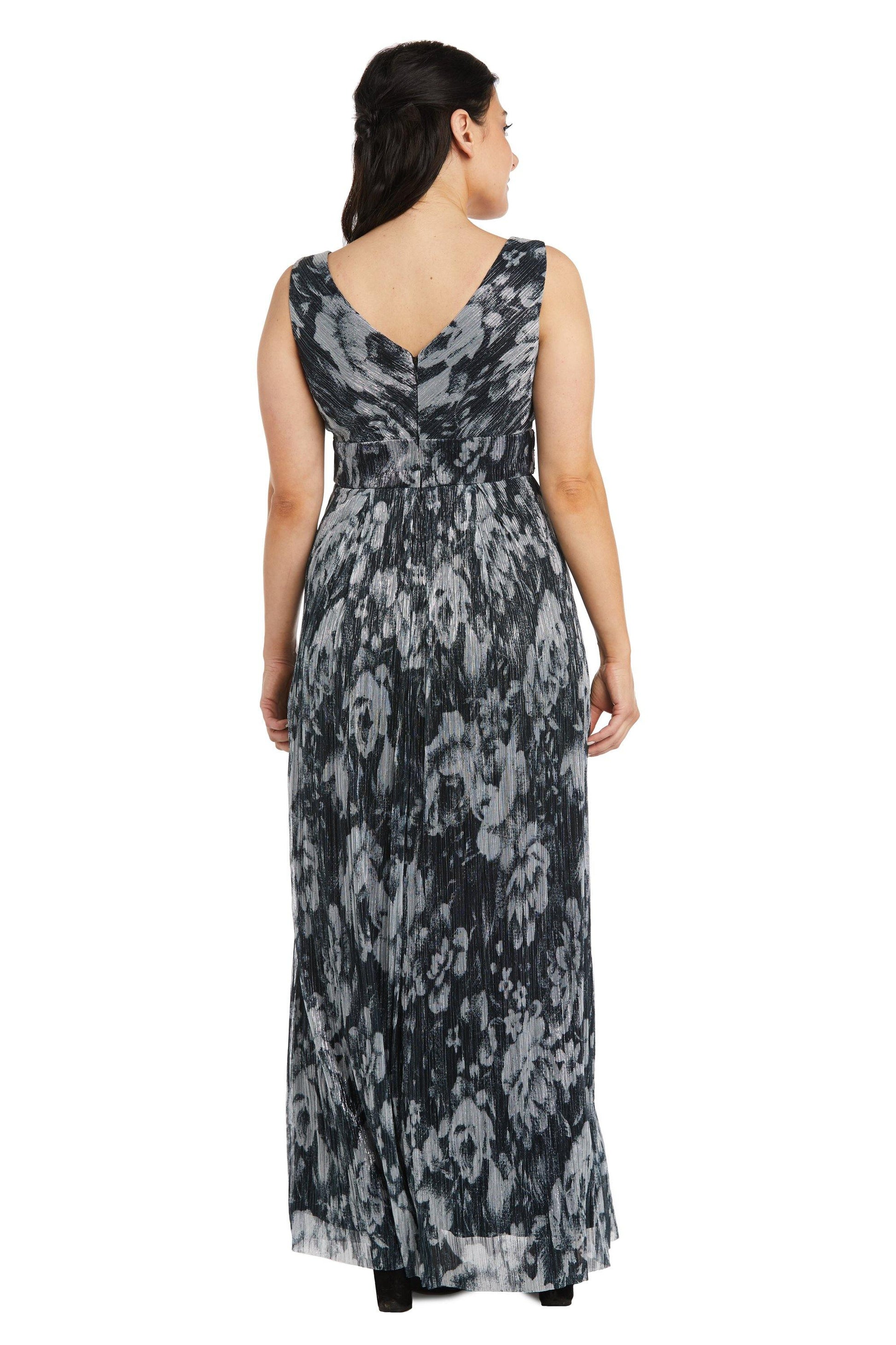 R&M Richards 7178P Long Formal Metallic Petite Gown