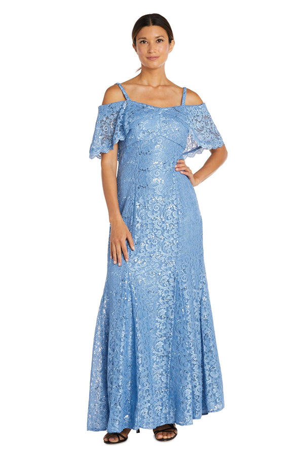 Long Formal Gown Off Shoulder Lace R&M Richards 2331
