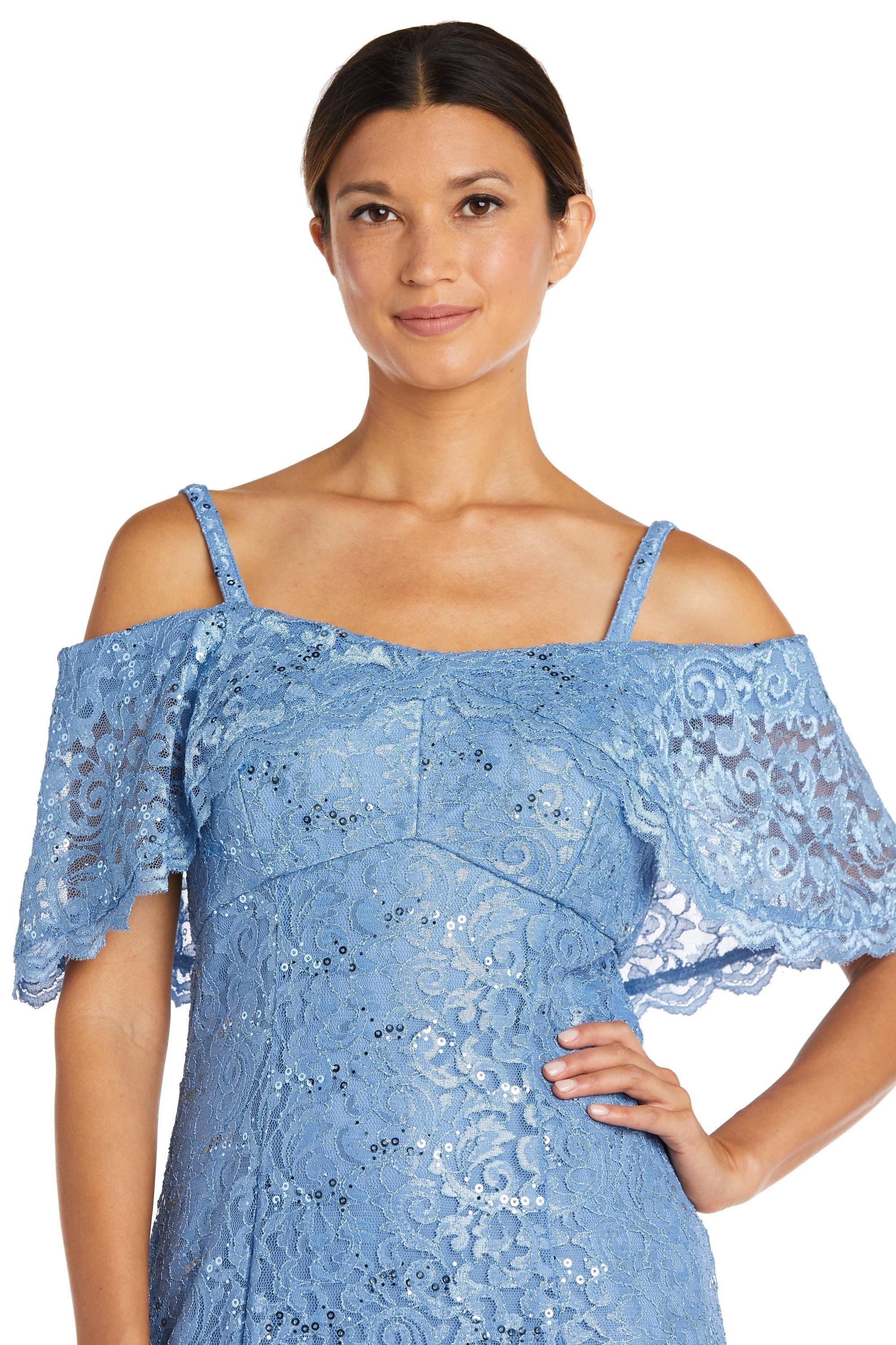 R&M Richards Long Formal Off Shoulder Lace Gown 2331 - The Dress Outlet