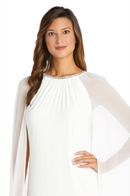 R&M Richards Long Formal Petite Beaded Dress 2487P - The Dress Outlet