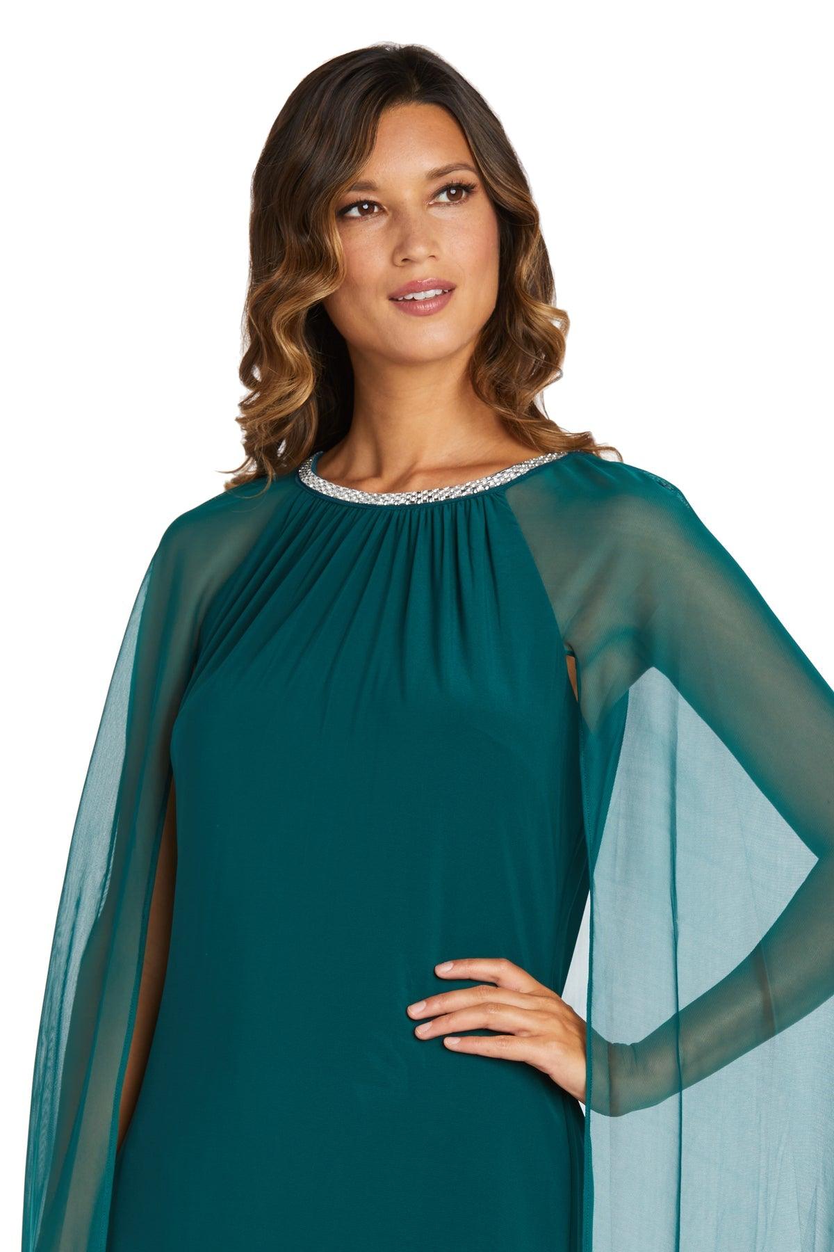 R&M Richards Long Formal Petite Beaded Dress 2487P - The Dress Outlet