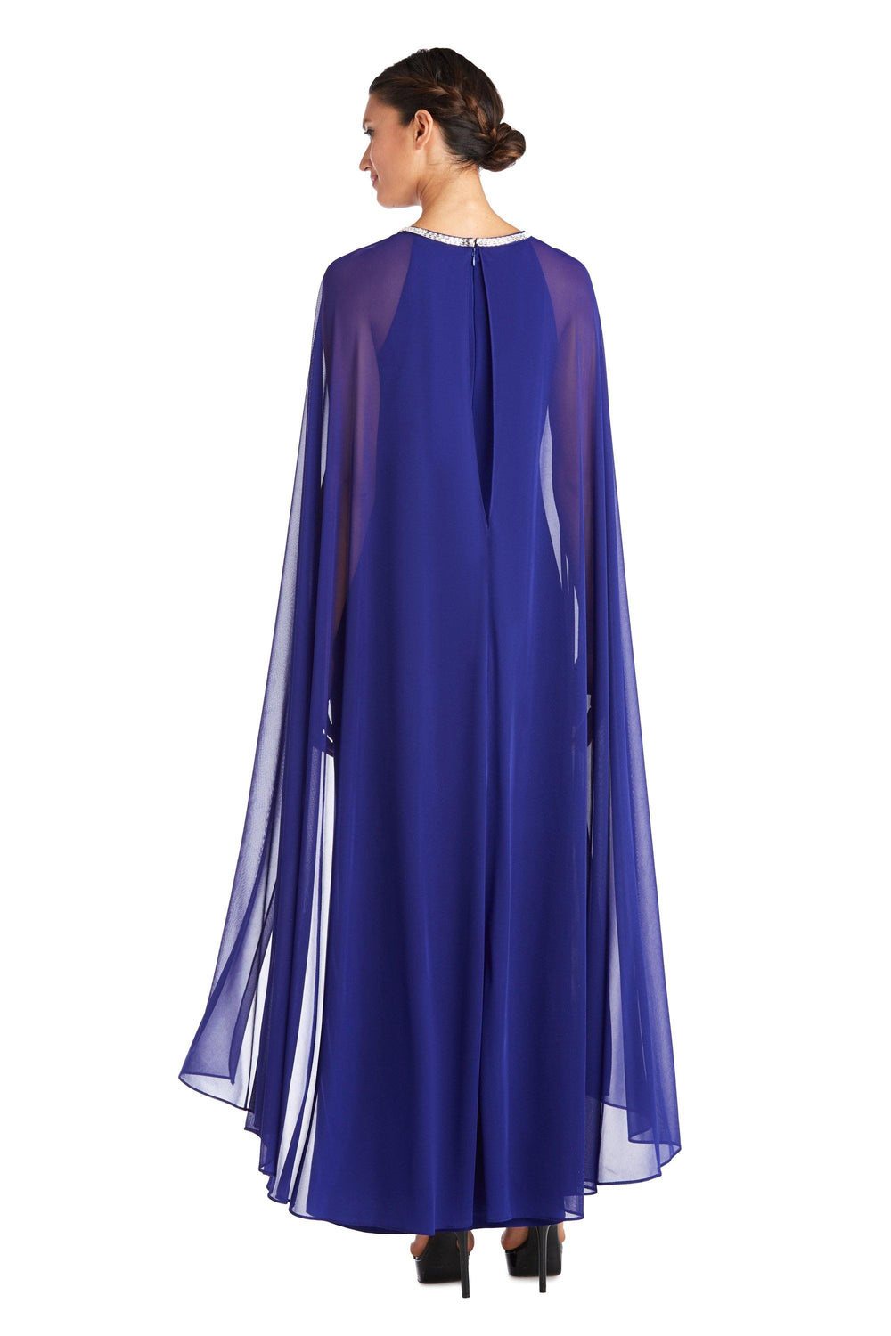 R&M Richards Long Formal Petite Beaded Dress 2487P - The Dress Outlet