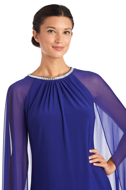 R&M Richards Long Formal Petite Beaded Dress 2487P - The Dress Outlet