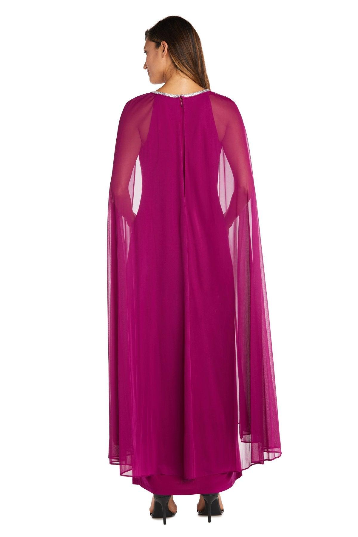 R&M Richards Long Formal Petite Beaded Dress 2487P - The Dress Outlet