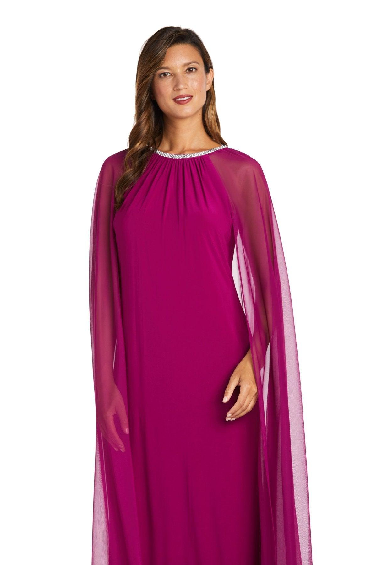 R&M Richards Long Formal Petite Beaded Dress 2487P - The Dress Outlet