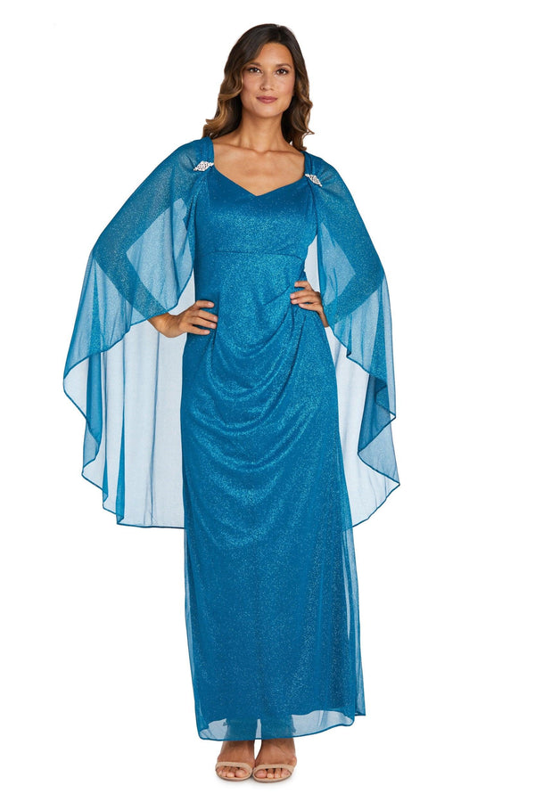 Long Petite Dress Formal Cape R&M Richards 2384P