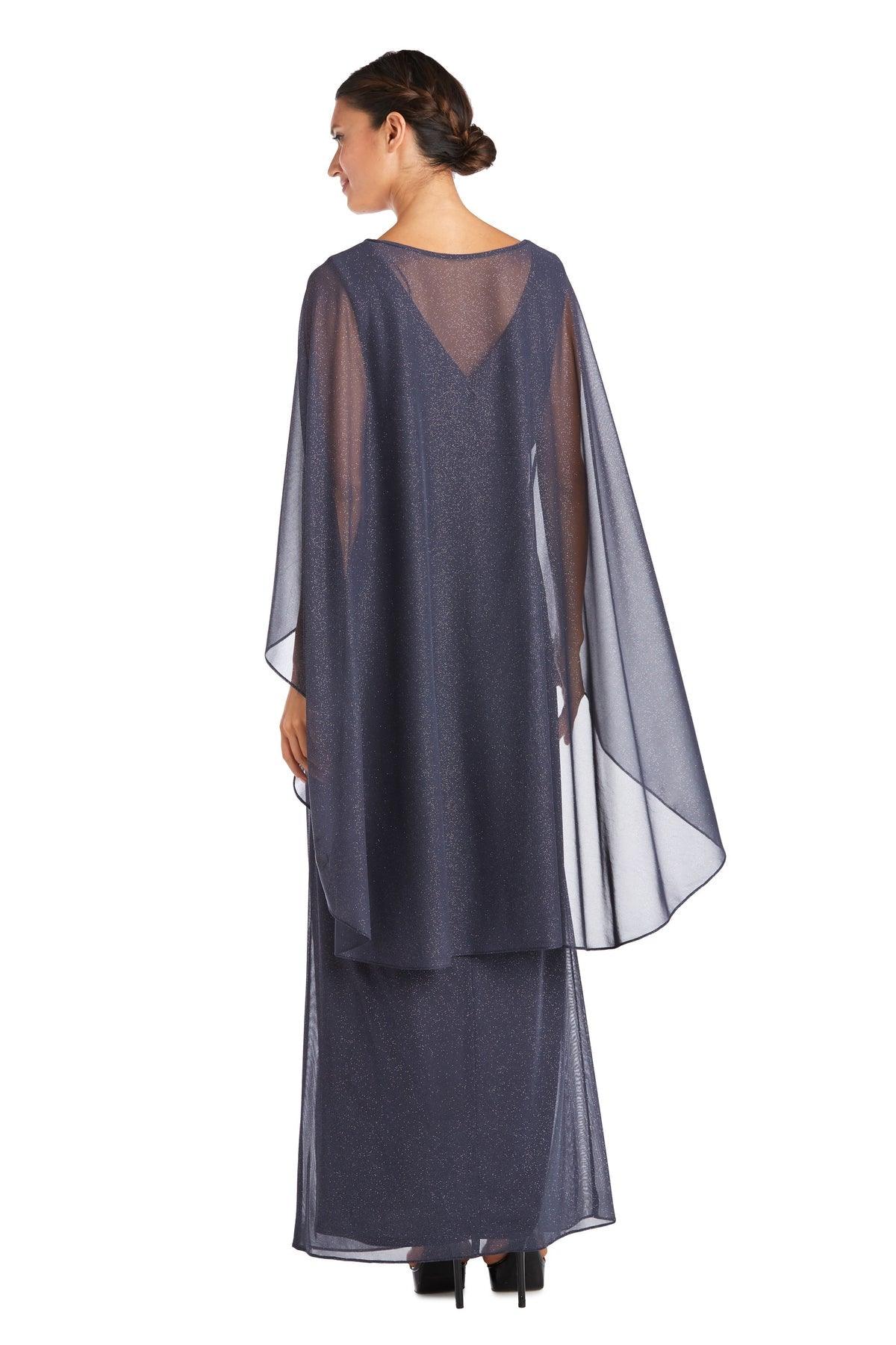 R&M Richards Long Formal Petite Cape Dress 2384P - The Dress Outlet