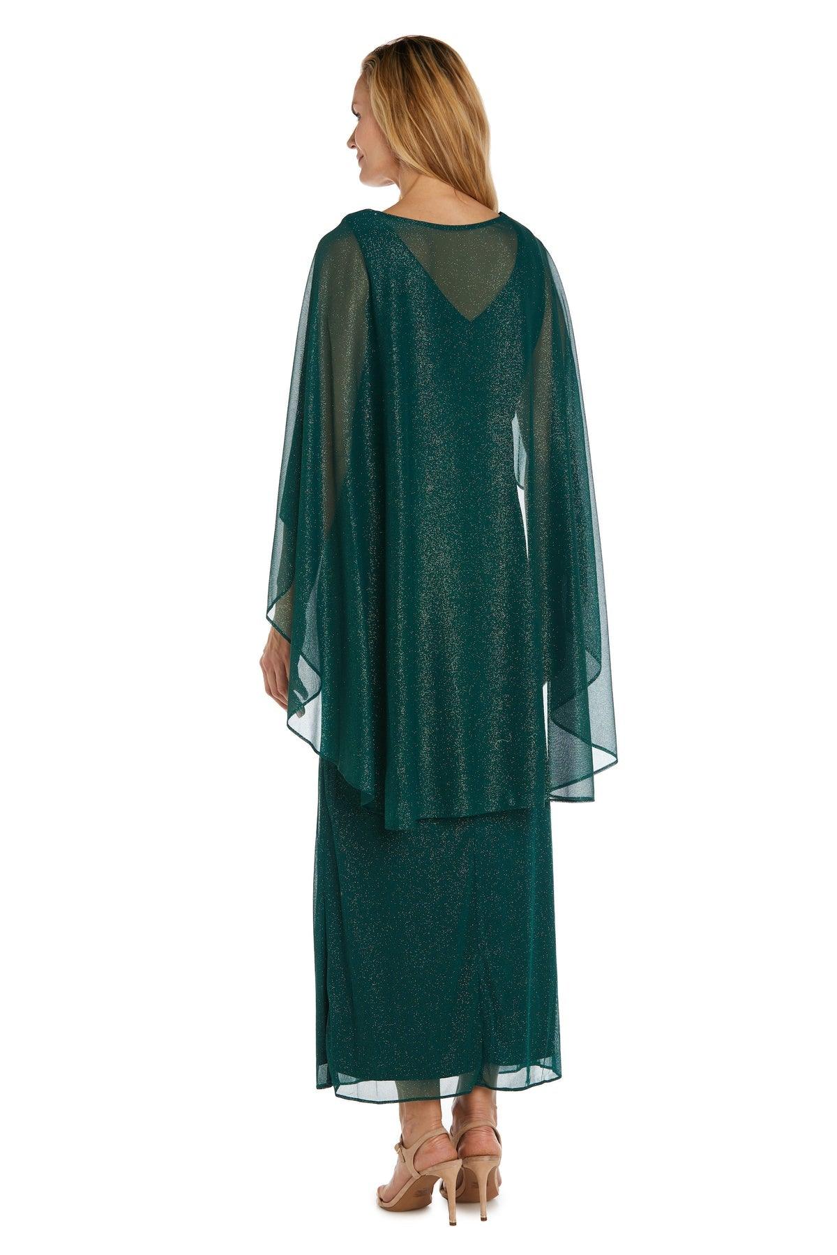 R&M Richards Long Formal Petite Cape Dress 2384P - The Dress Outlet