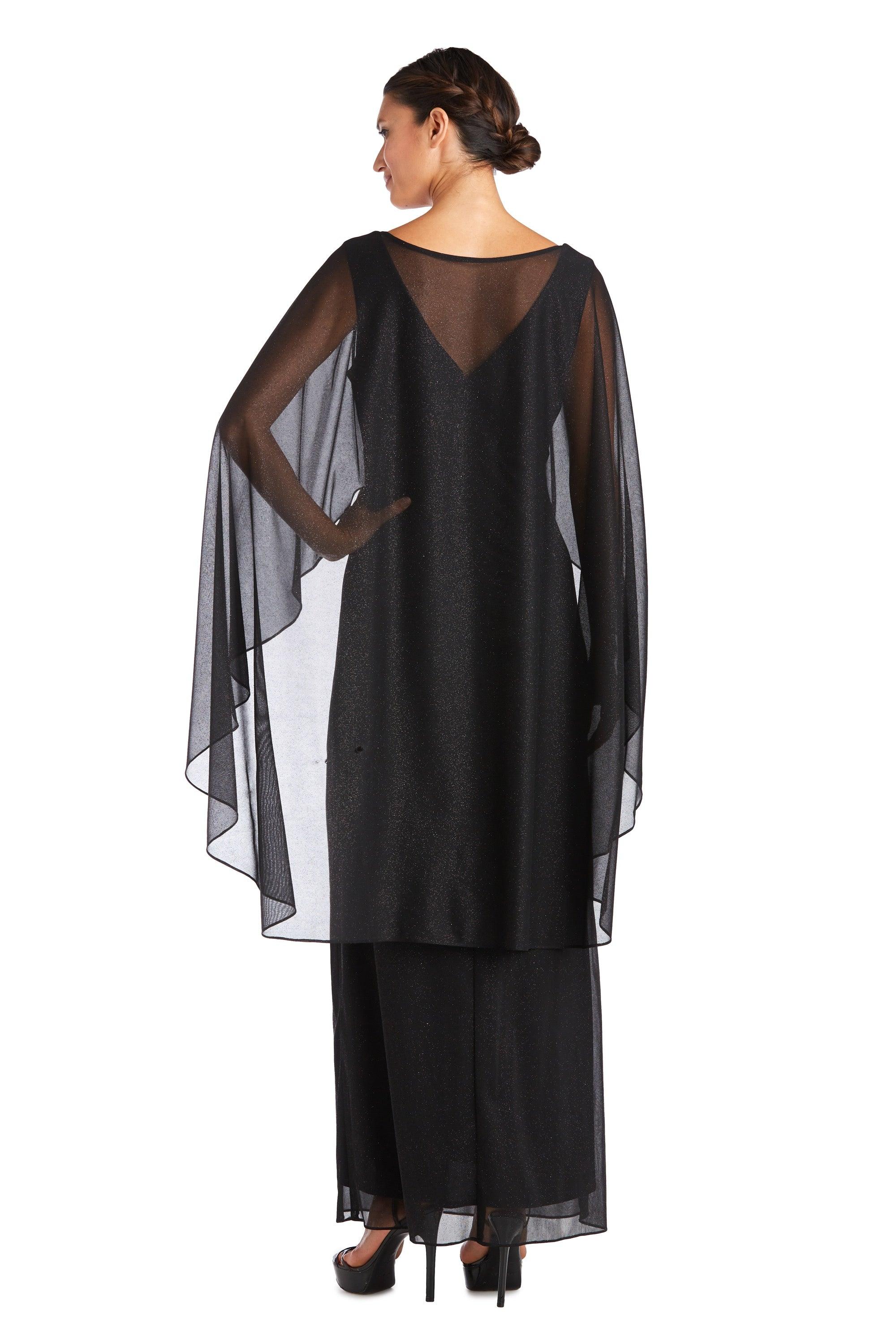 R&M Richards Long Formal Petite Cape Dress 2384P - The Dress Outlet