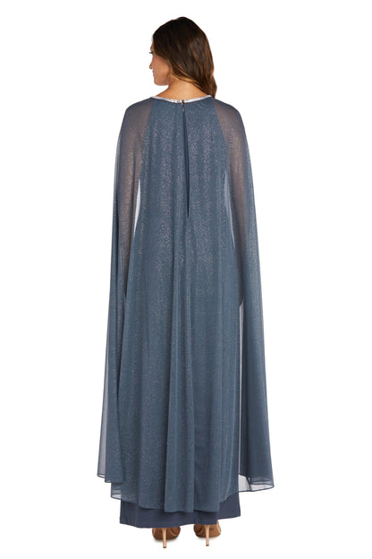 R&M Richards Long Formal Petite Cape Dress 2662P - The Dress Outlet