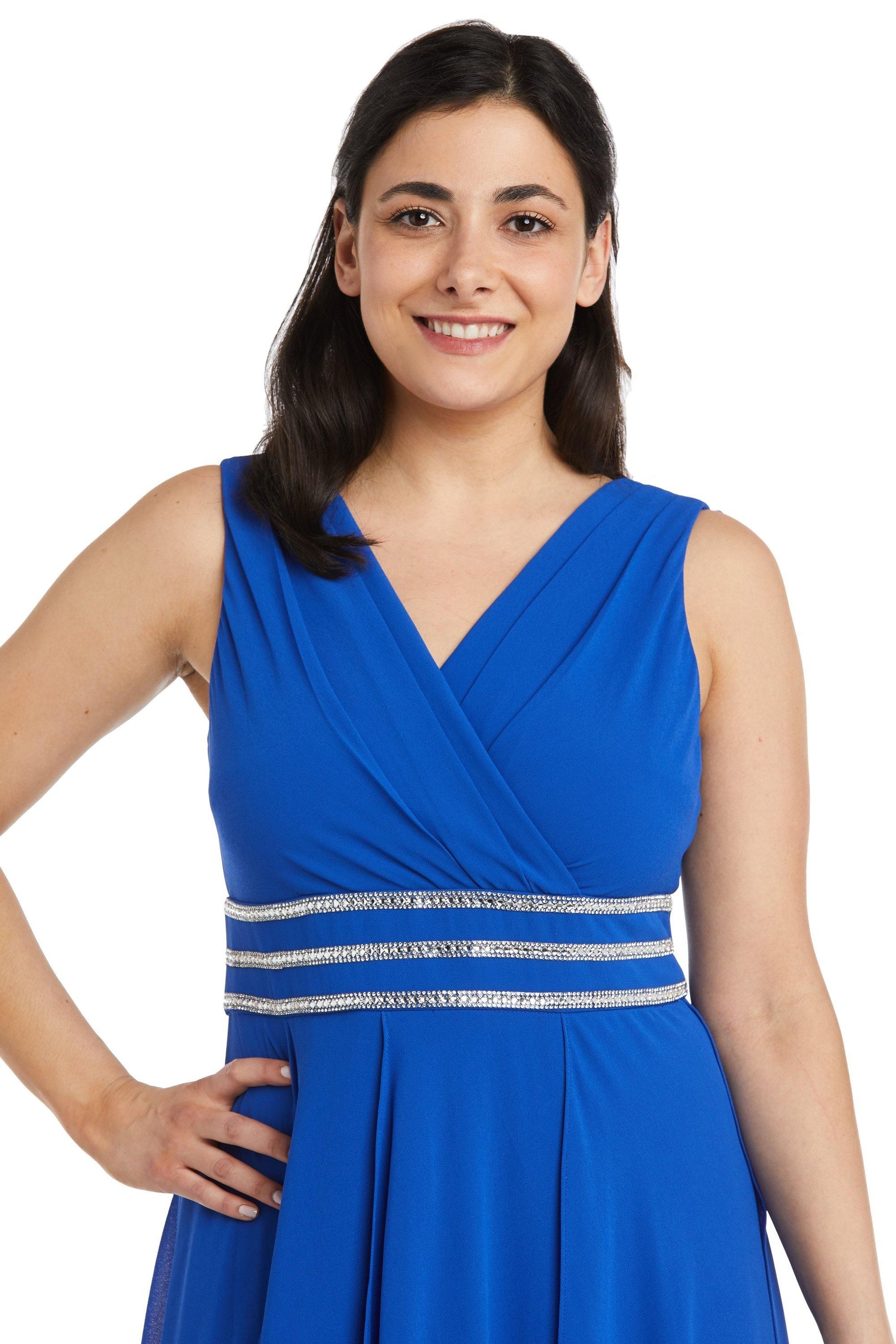 R&M Richards 7126P Long Formal Petite Chiffon Dress