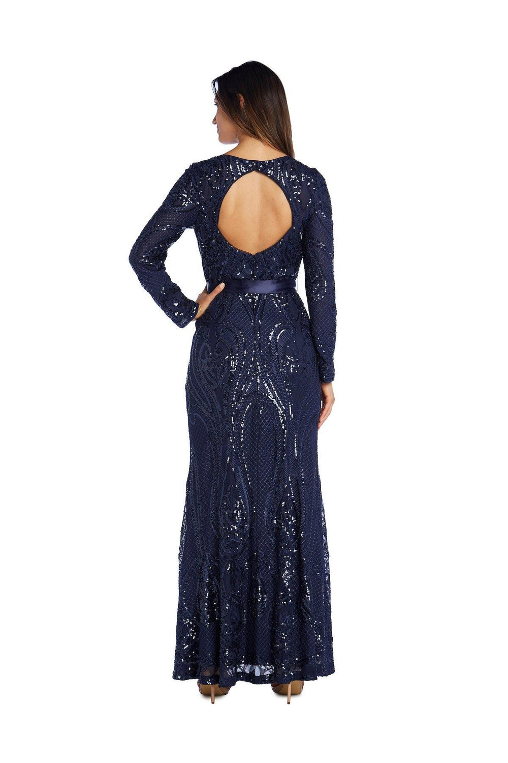 R&M Richards Long Formal Petite Evening Dress 5726P - The Dress Outlet