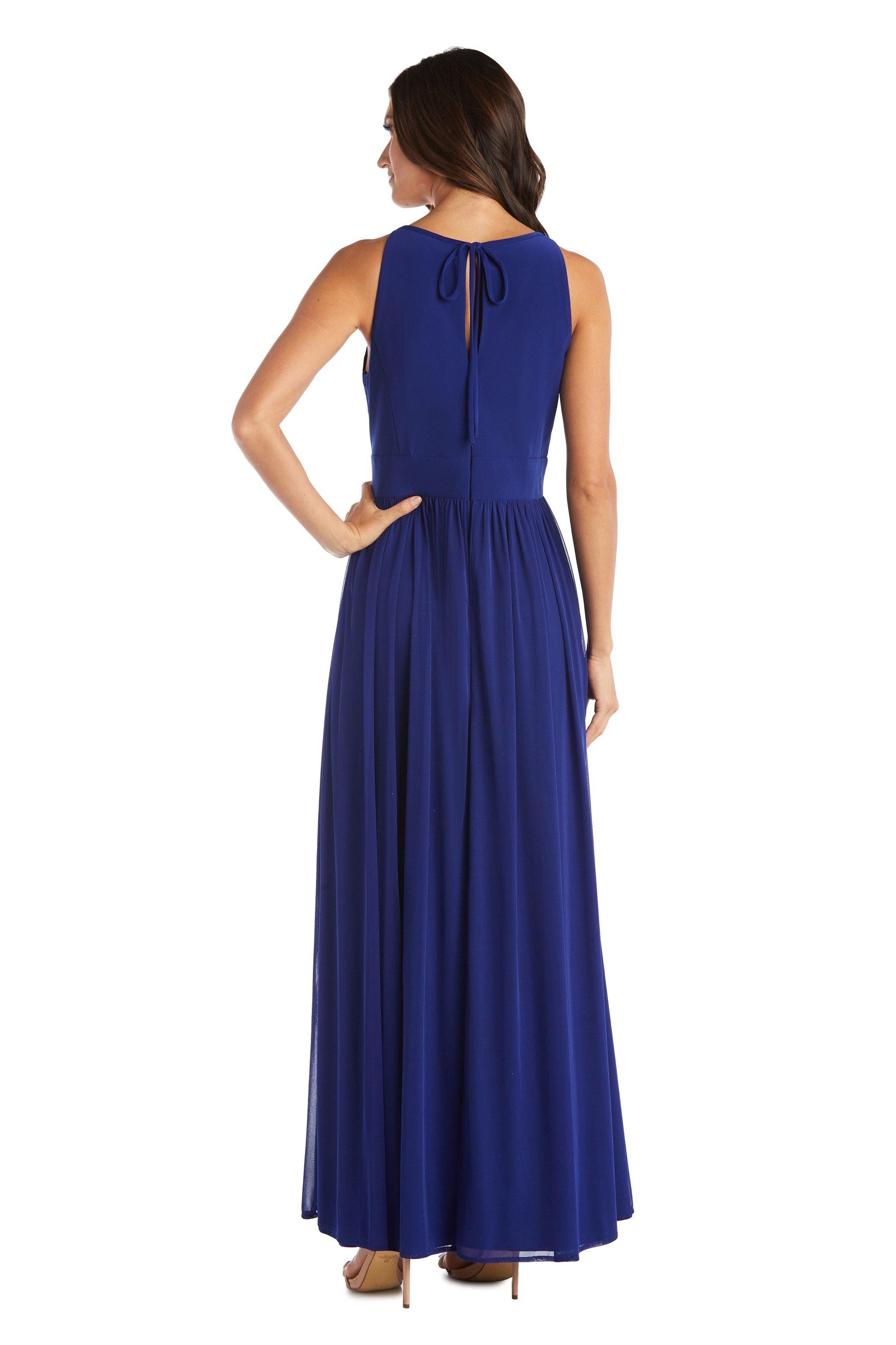 R&M Richards Long Formal Petite Halter Dress 5405P - The Dress Outlet