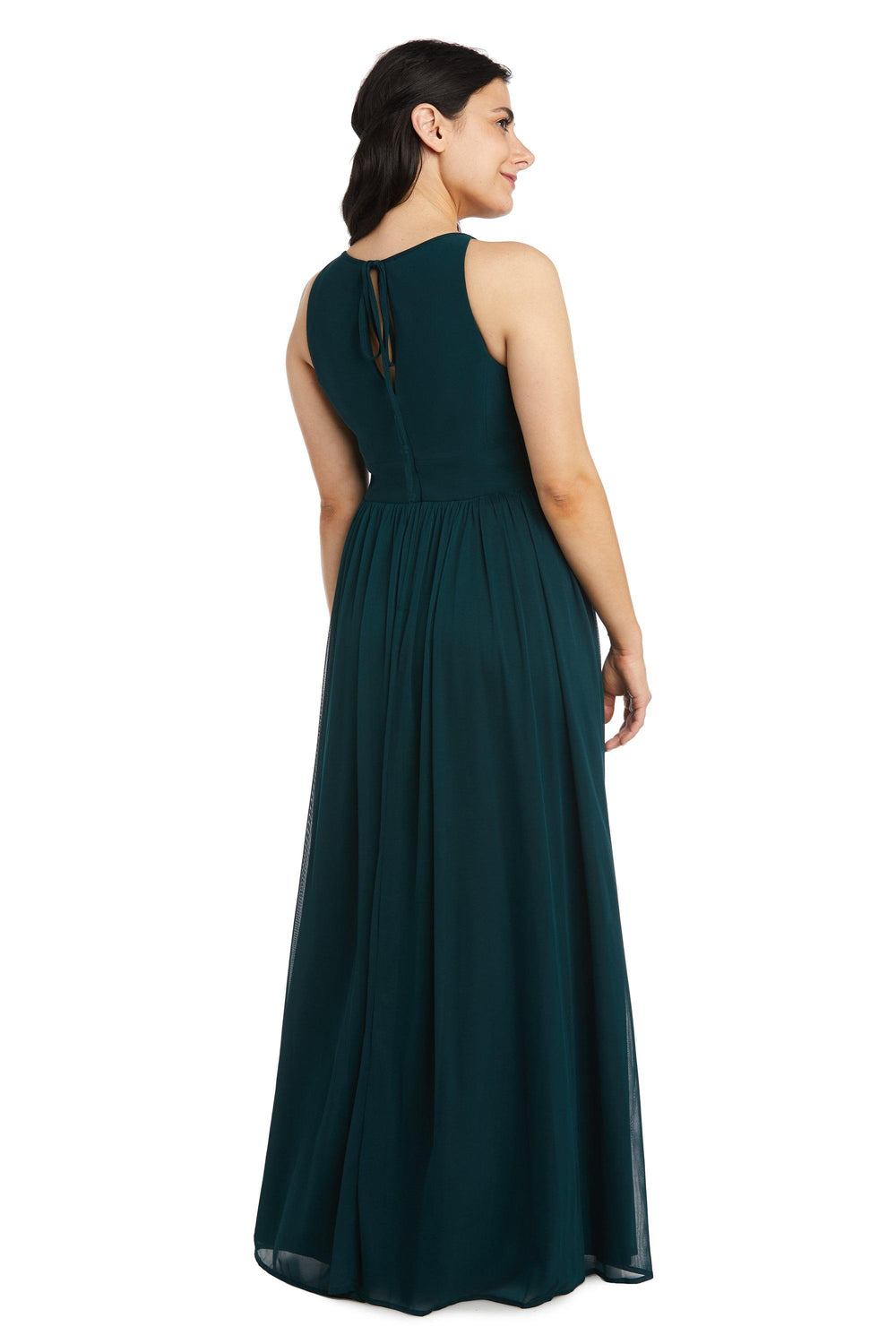 R&M Richards Long Formal Petite Halter Dress 5405P - The Dress Outlet