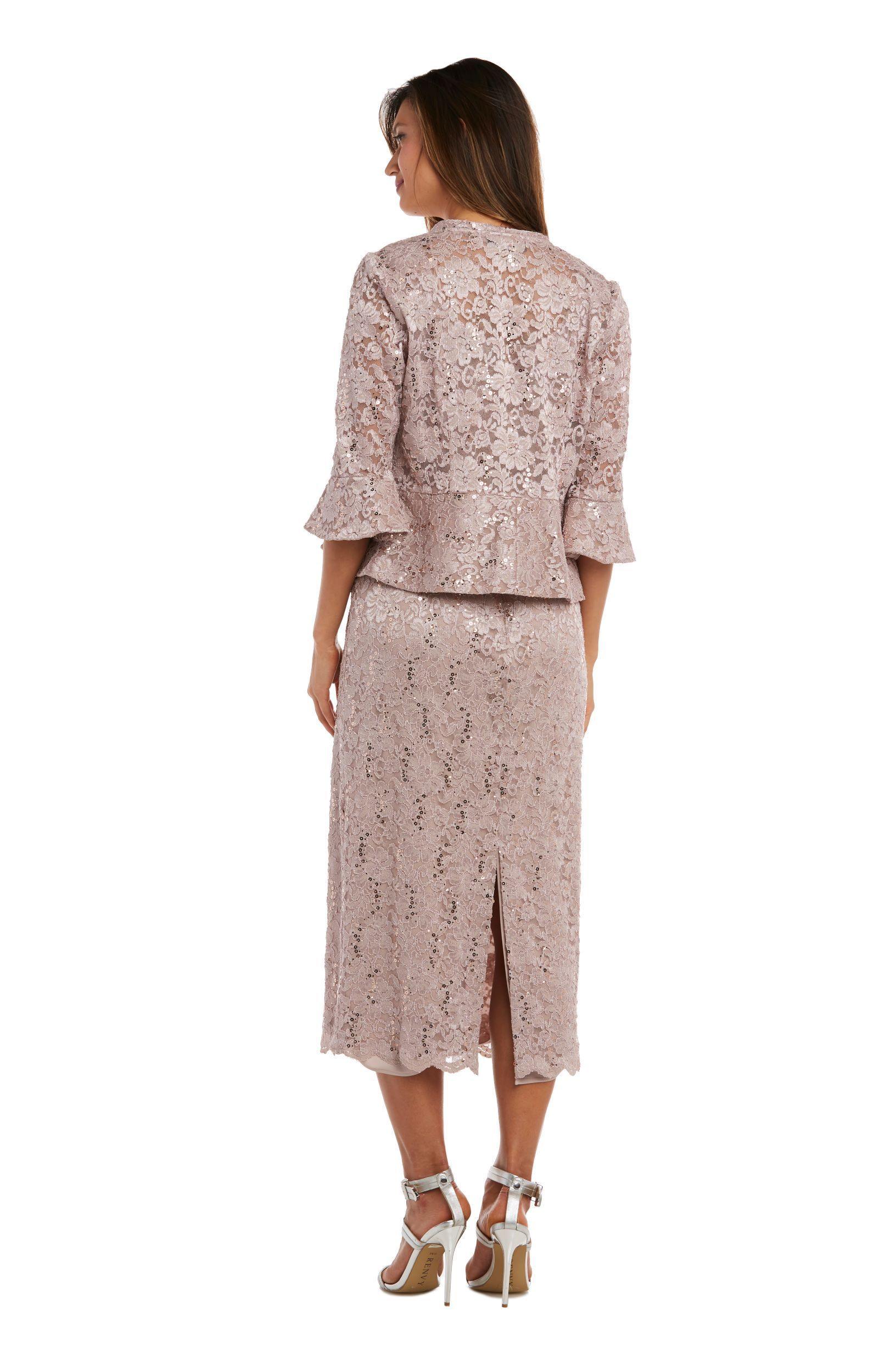 R&M Richards 9896P Long Formal Petite Lace Dress