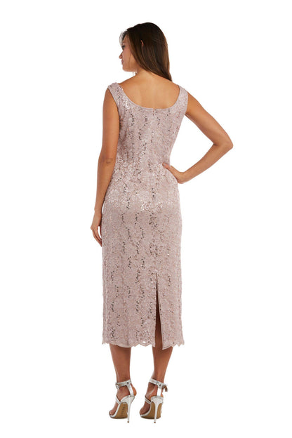 R&M Richards Long Formal Petite Lace Dress 9896P - The Dress Outlet