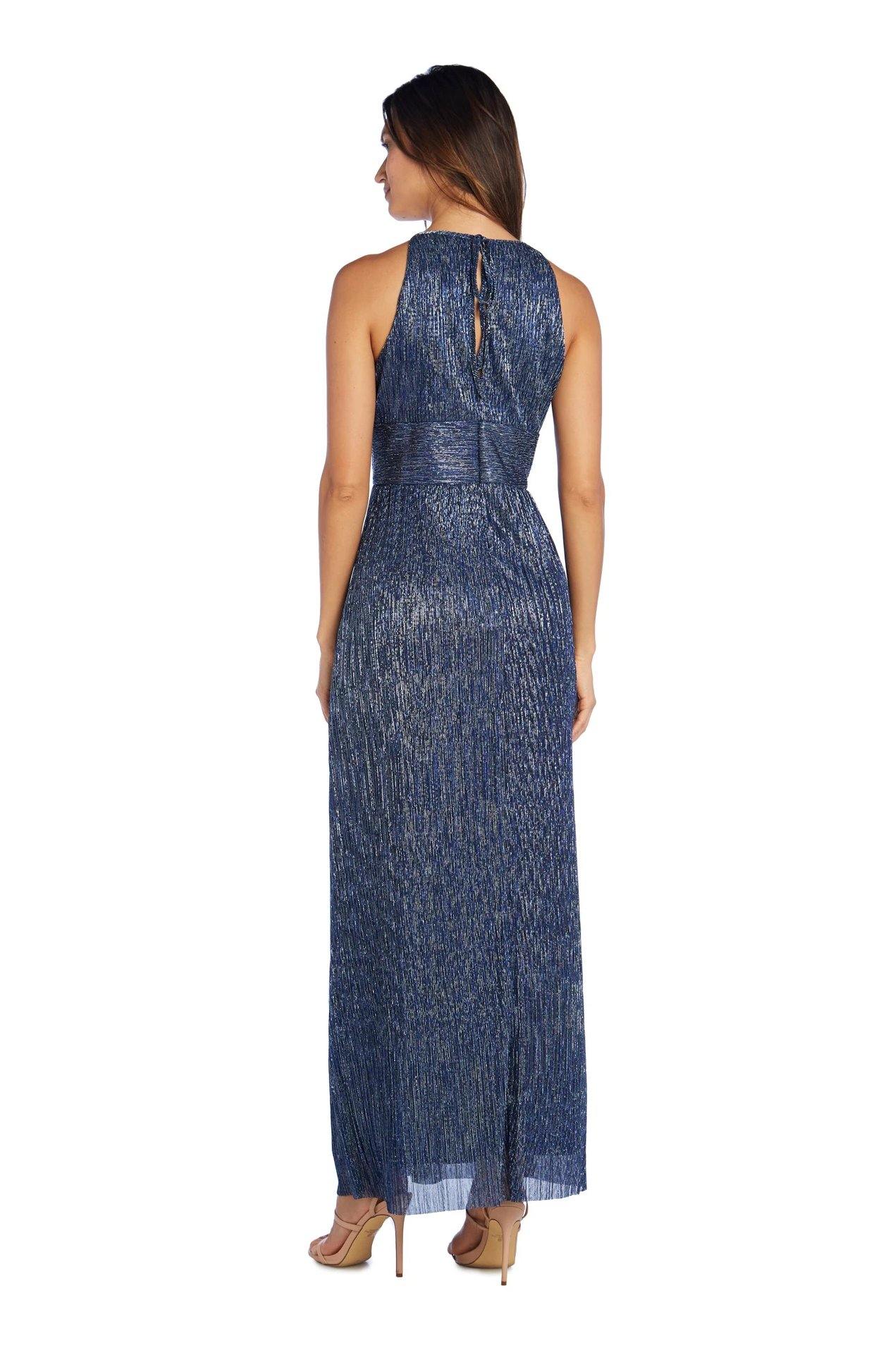 R&M Richards 9283P Long Formal Petite Metallic Gown