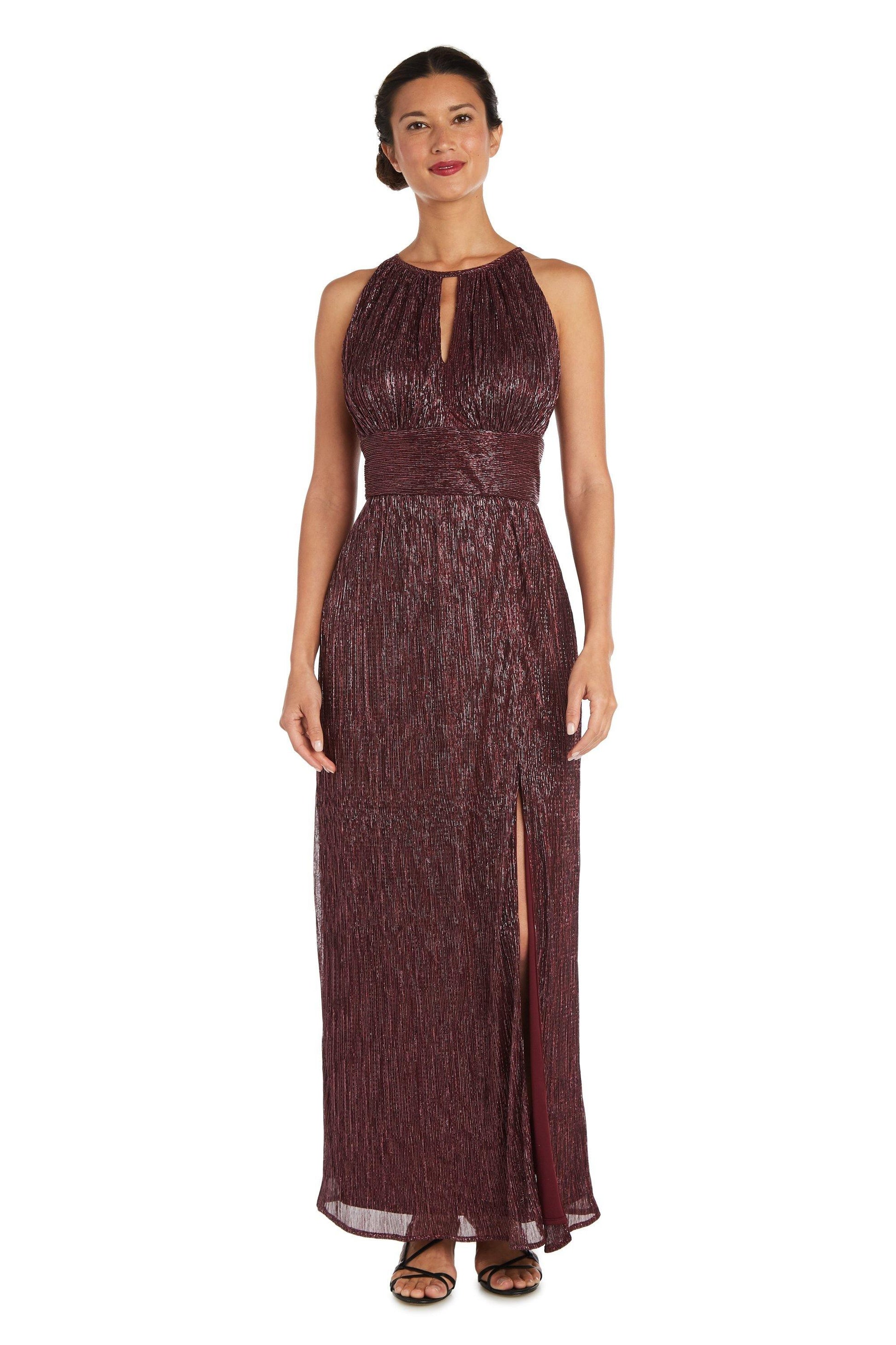 R&M Richards 9283P Long Formal Petite Metallic Gown