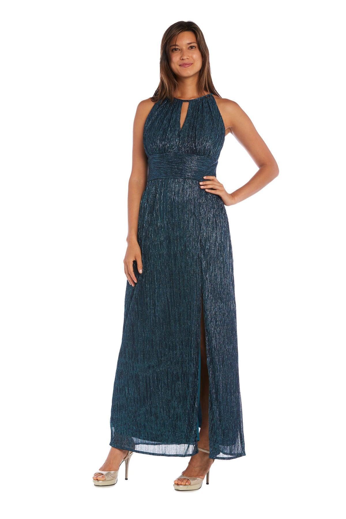 R&M Richards Long Formal Petite Metallic Gown Sale - The Dress Outlet