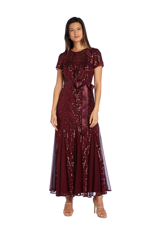 R&M Richards Long Formal Petite Sequins Dress 1875P - The Dress Outlet